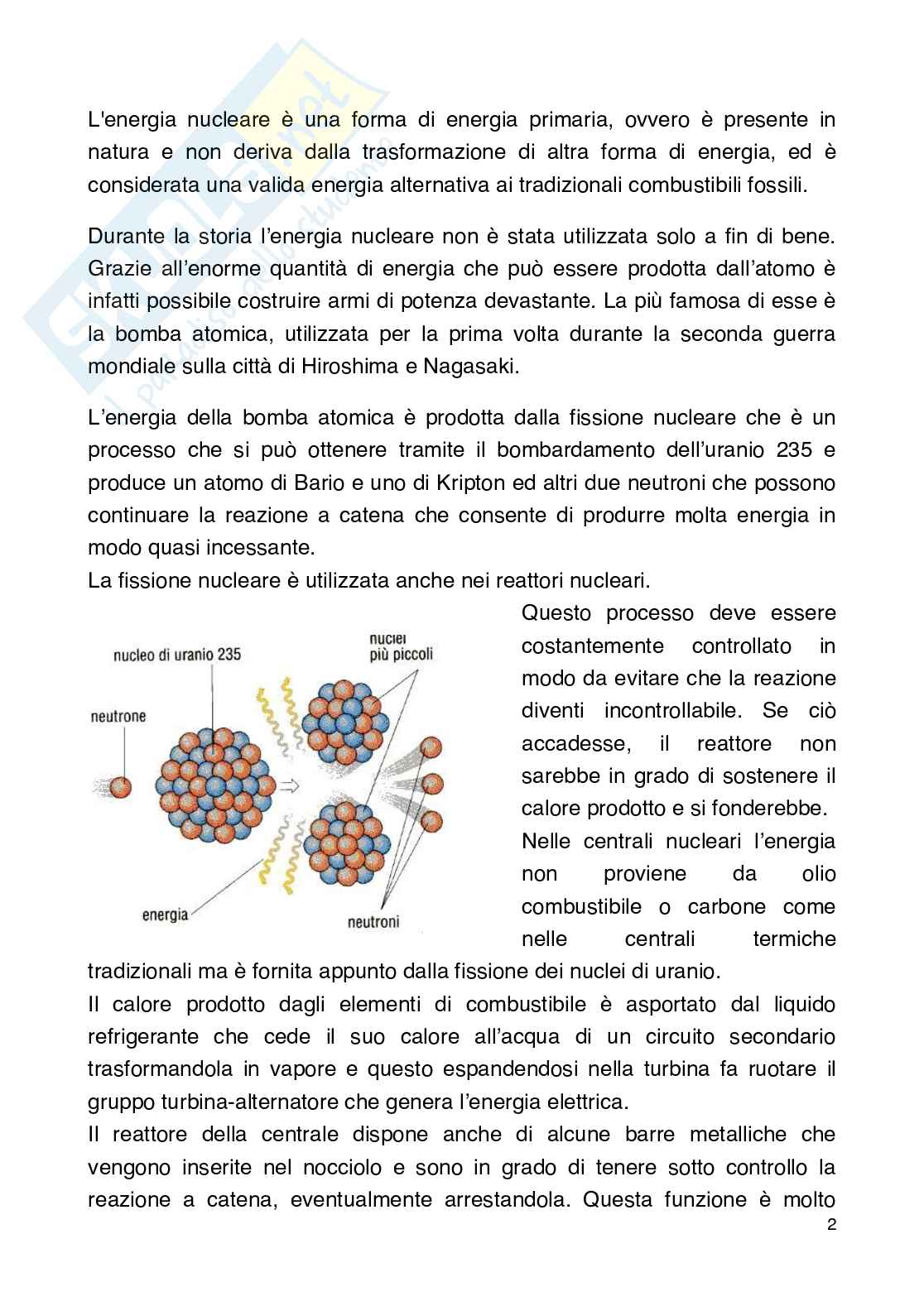 Tesina terza media sull'energia nucleare Pag. 2