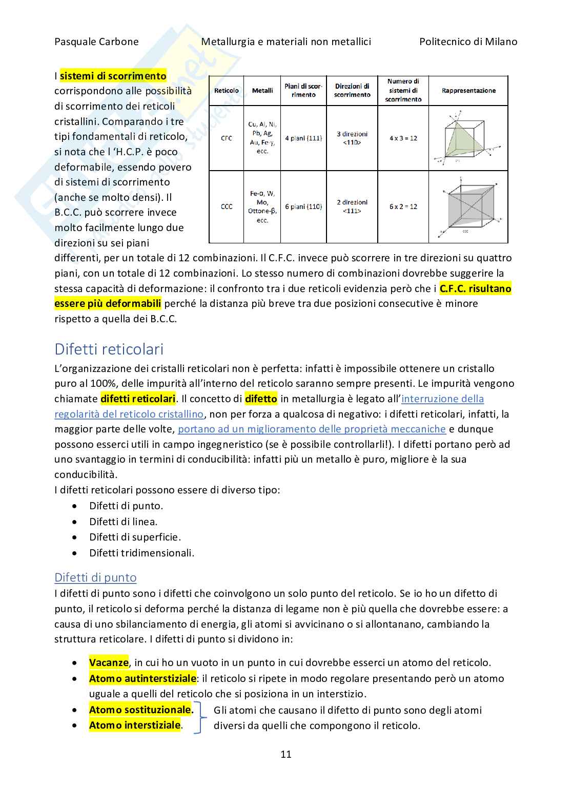 Appunti Metallurgia e materiali non metallici Pag. 11