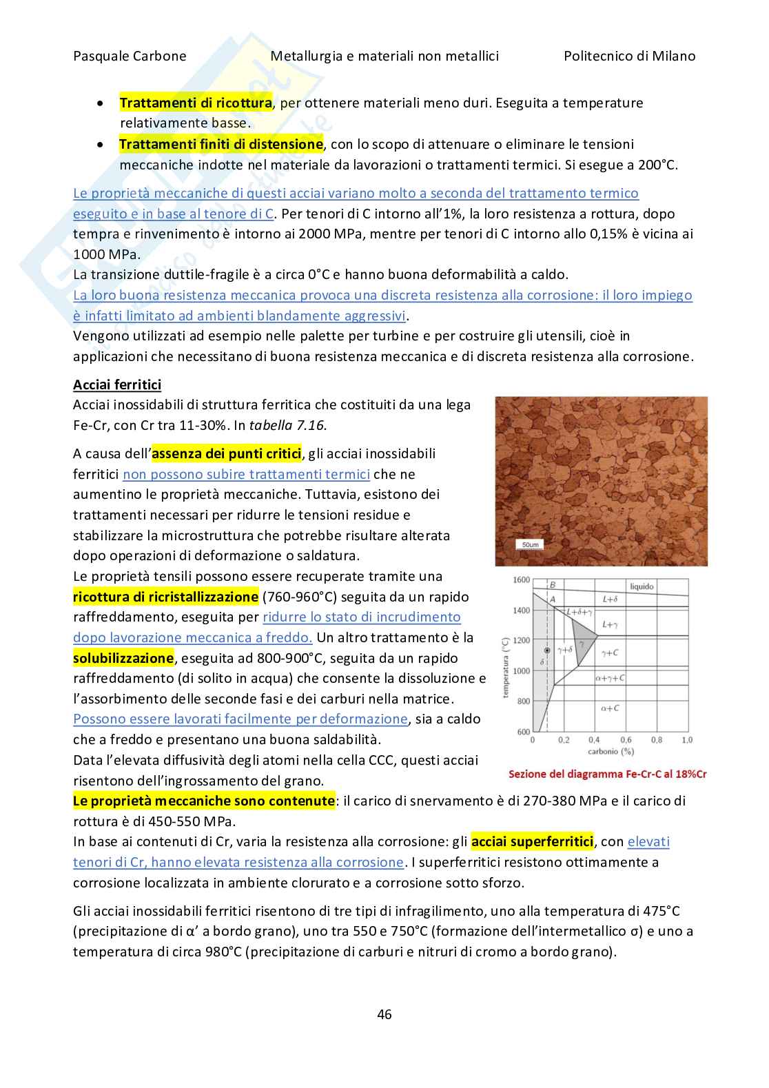 Appunti Metallurgia e materiali non metallici Pag. 46