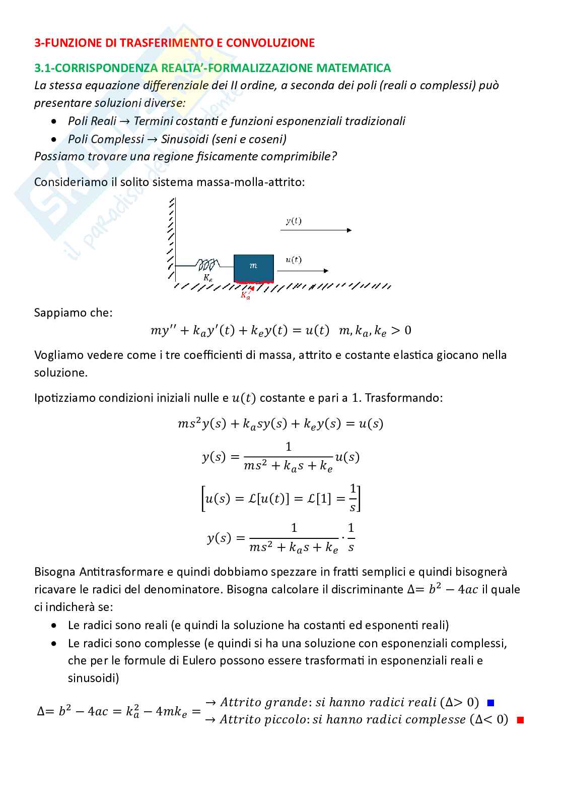 Controlli automatici, parte 3 - Funzione di trasferimento e convoluzione Pag. 1