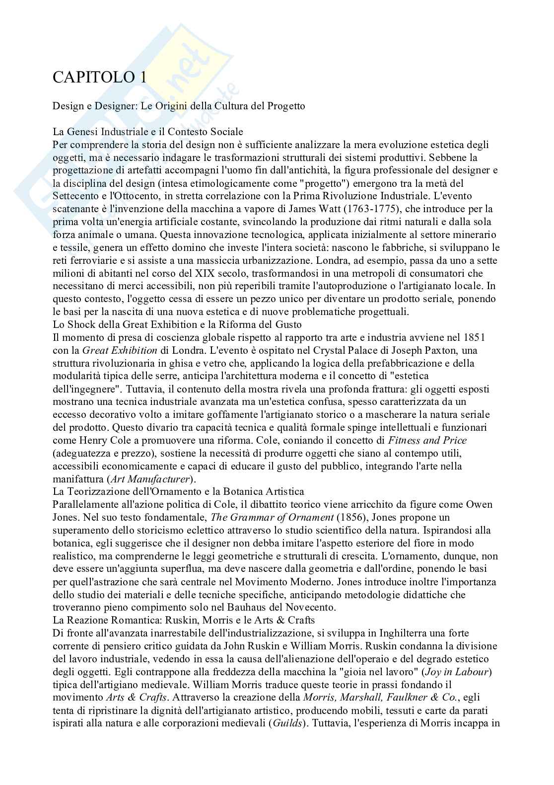 Riassunto esame Storia del design e della tecnica, Prof. Ferrara Maria Rita, libro consigliato Manuale di storia del design, Dardi Pag. 1