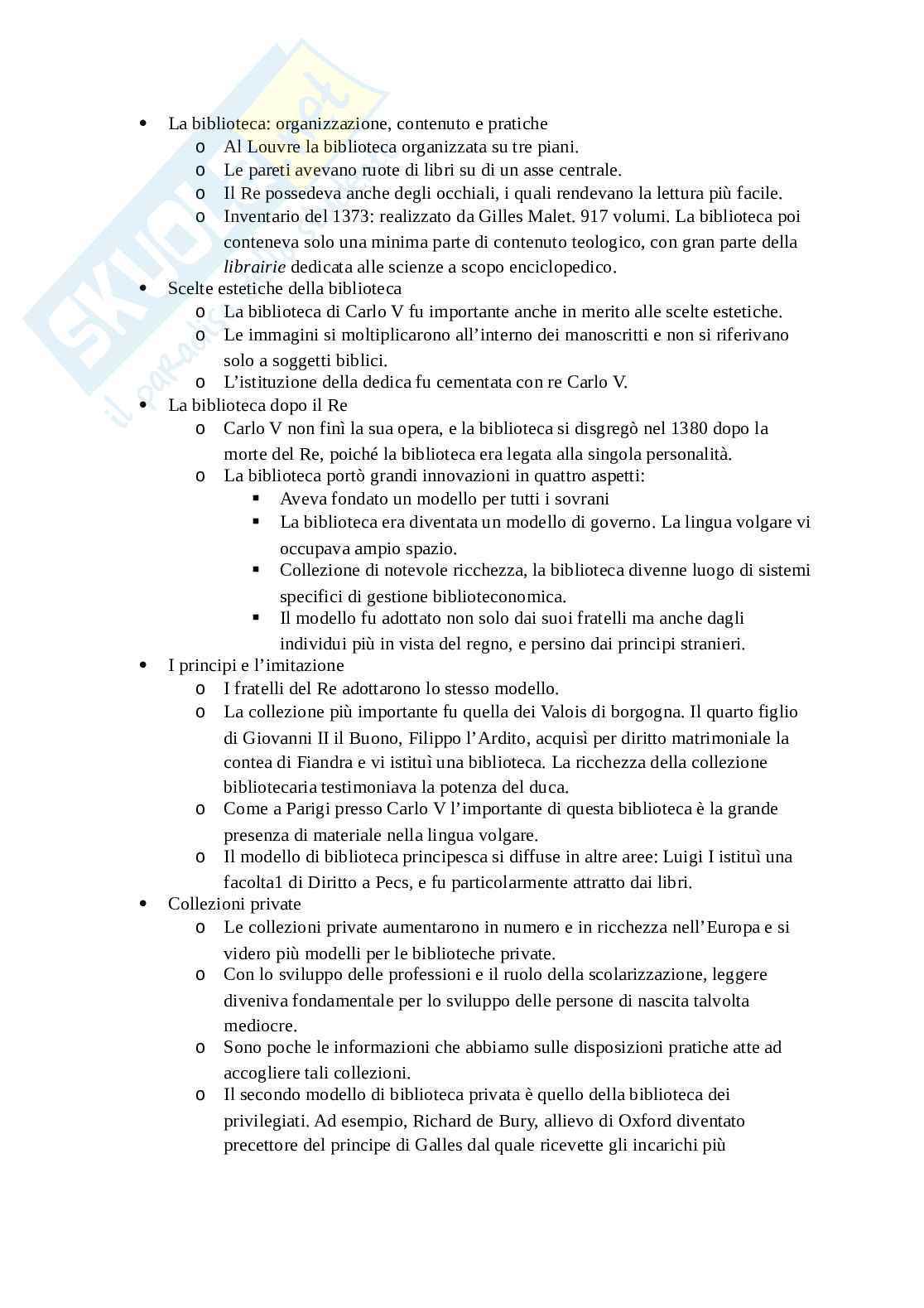 Riassunto esame Storia e Istituzioni musulmane, Prof. Tinti Paolo, libro consigliato Storia delle biblioteche: dall'antichità a oggi, Barbier Pag. 16