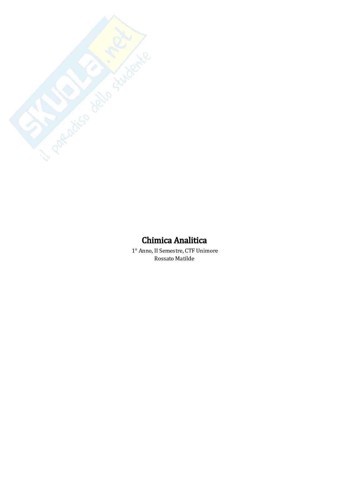 Chimica analitica farmaceutica Pag. 1