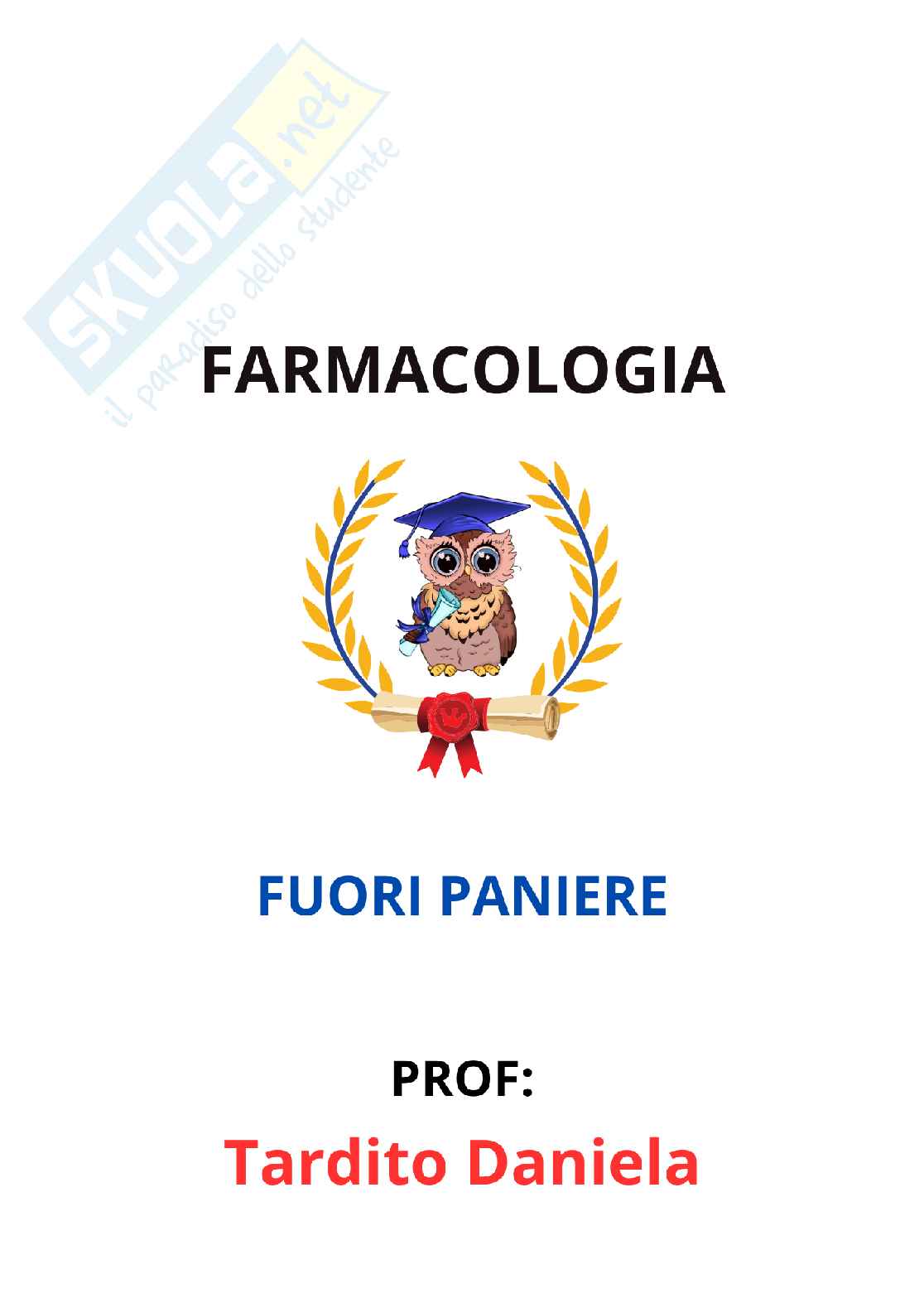 Domande Fuori paniere di Farmacologia (2026) Pag. 1