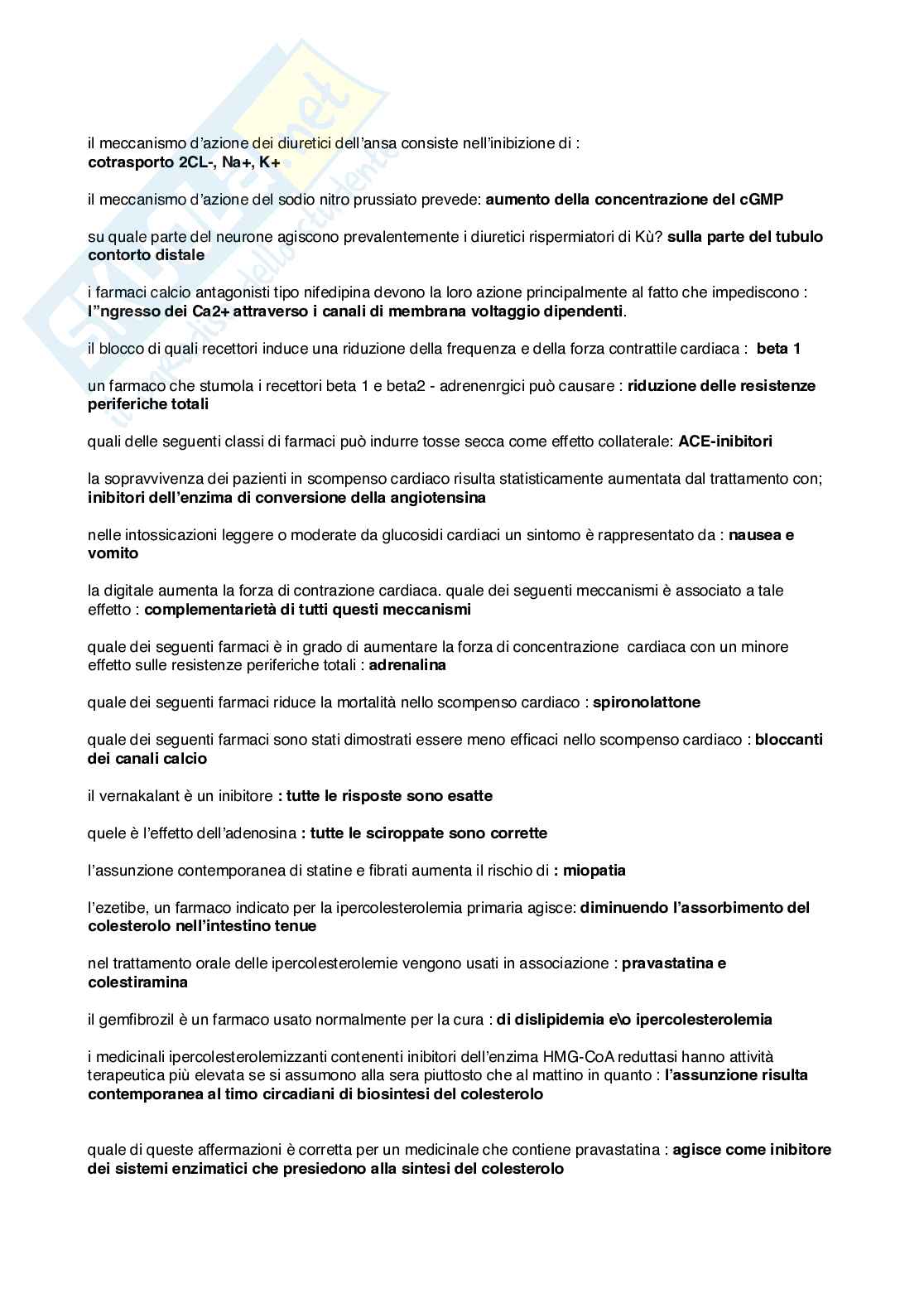 Domande Fuori paniere di Farmacologia (2026) Pag. 2