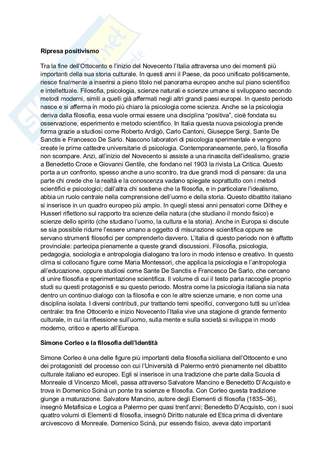 Storia della filosofia contemporanea - Simone Corleo Pag. 1