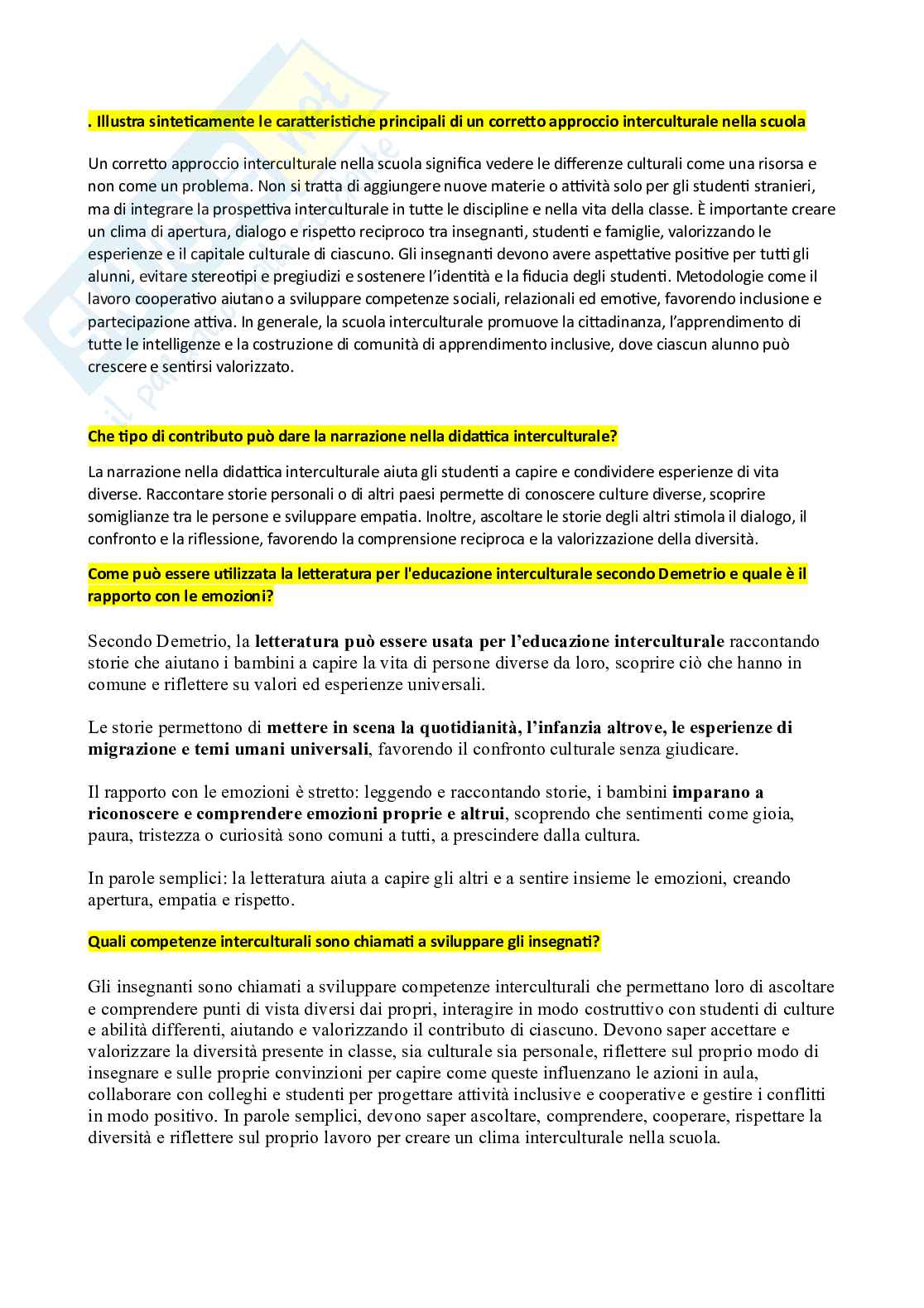 Paniere Didattica della pedagogia interculturale - Risposte aperte - aggiornato (2026) Pag. 11