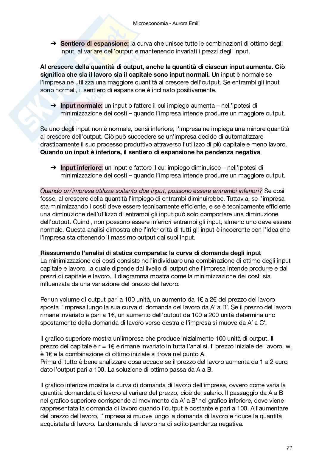Riassunto esame Microeconomia, Prof. Vuri Daniela, libro consigliato Microeconomia (V Edizione), Besanko, Braeutigam Pag. 71