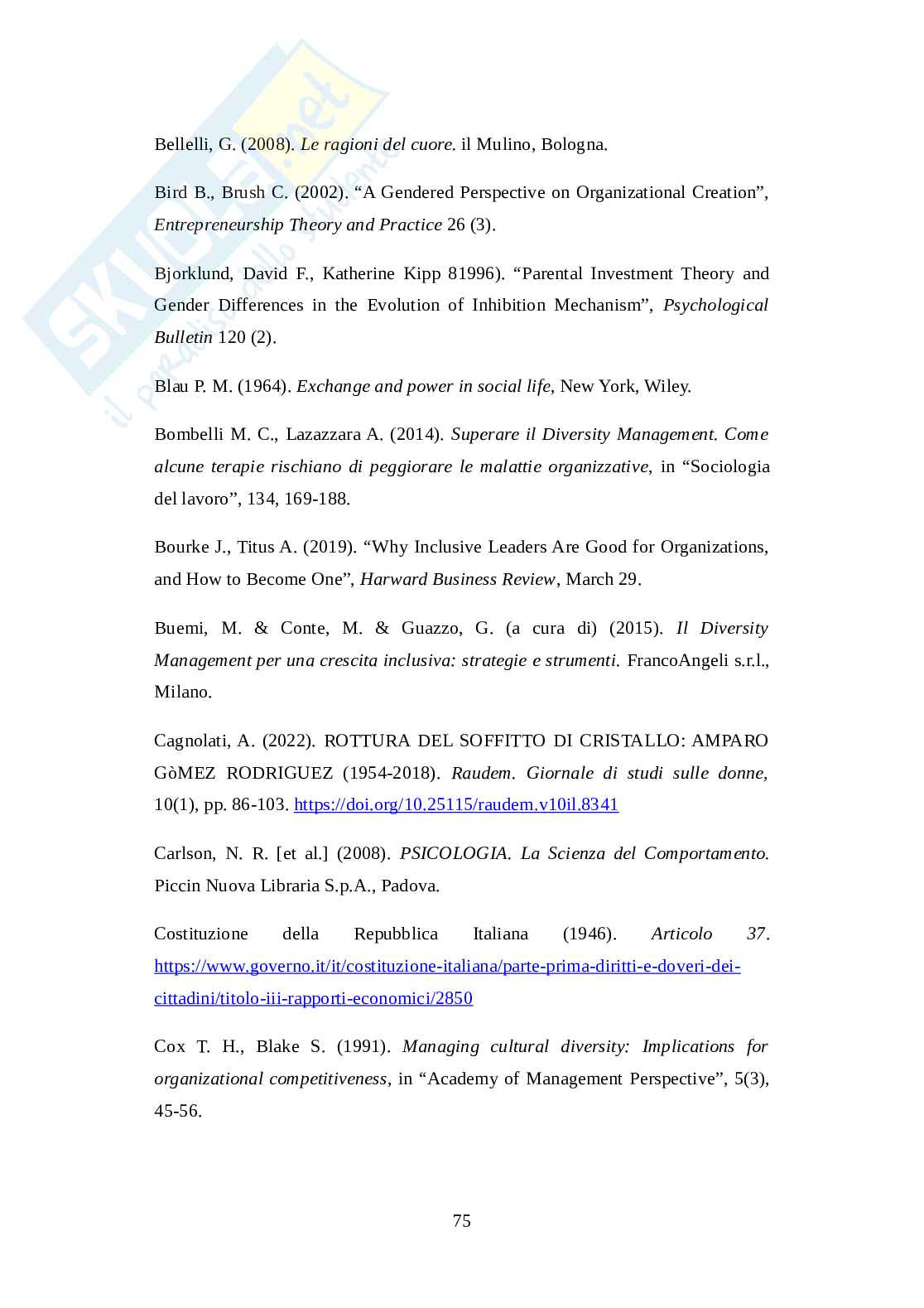 Razzismo e differenza di genere nelle organizzazioni in epoca contemporanea Pag. 76