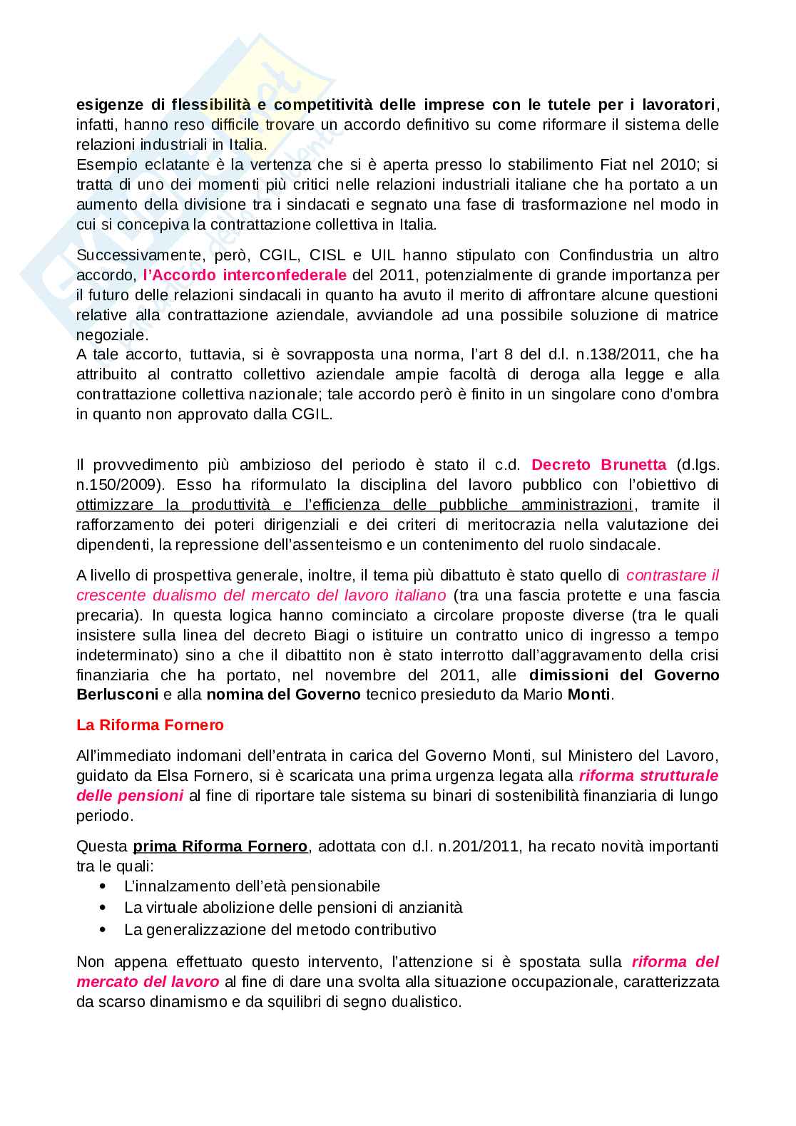 Riassunto esame Diritto del lavoro, Prof. Avio Alberto, libro consigliato Manuale di diritto del lavoro, Del Punta Pag. 16