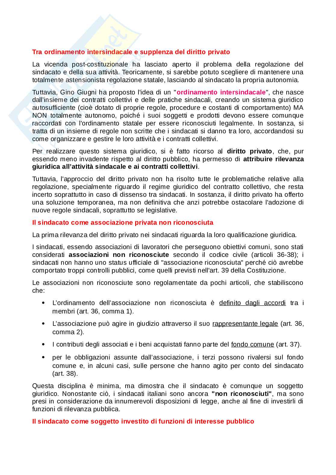 Riassunto esame Diritto del lavoro, Prof. Avio Alberto, libro consigliato Manuale di diritto del lavoro, Del Punta Pag. 36