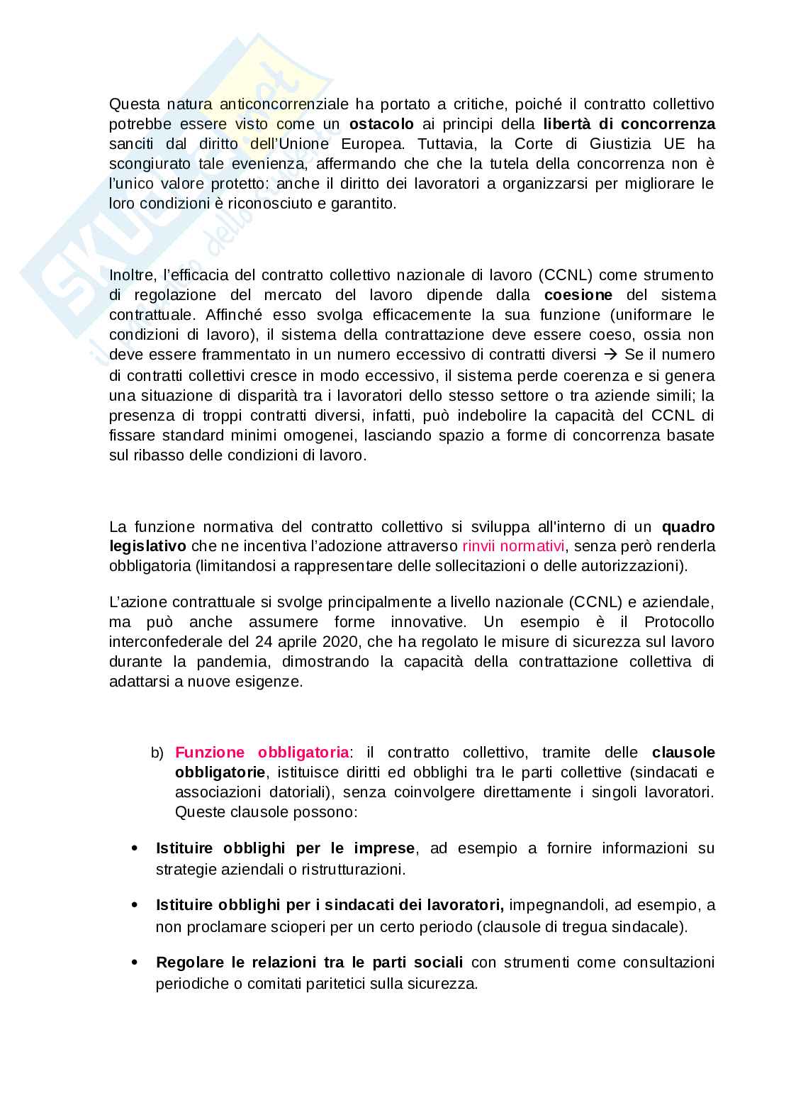 Riassunto esame Diritto del lavoro, Prof. Avio Alberto, libro consigliato Manuale di diritto del lavoro, Del Punta Pag. 41