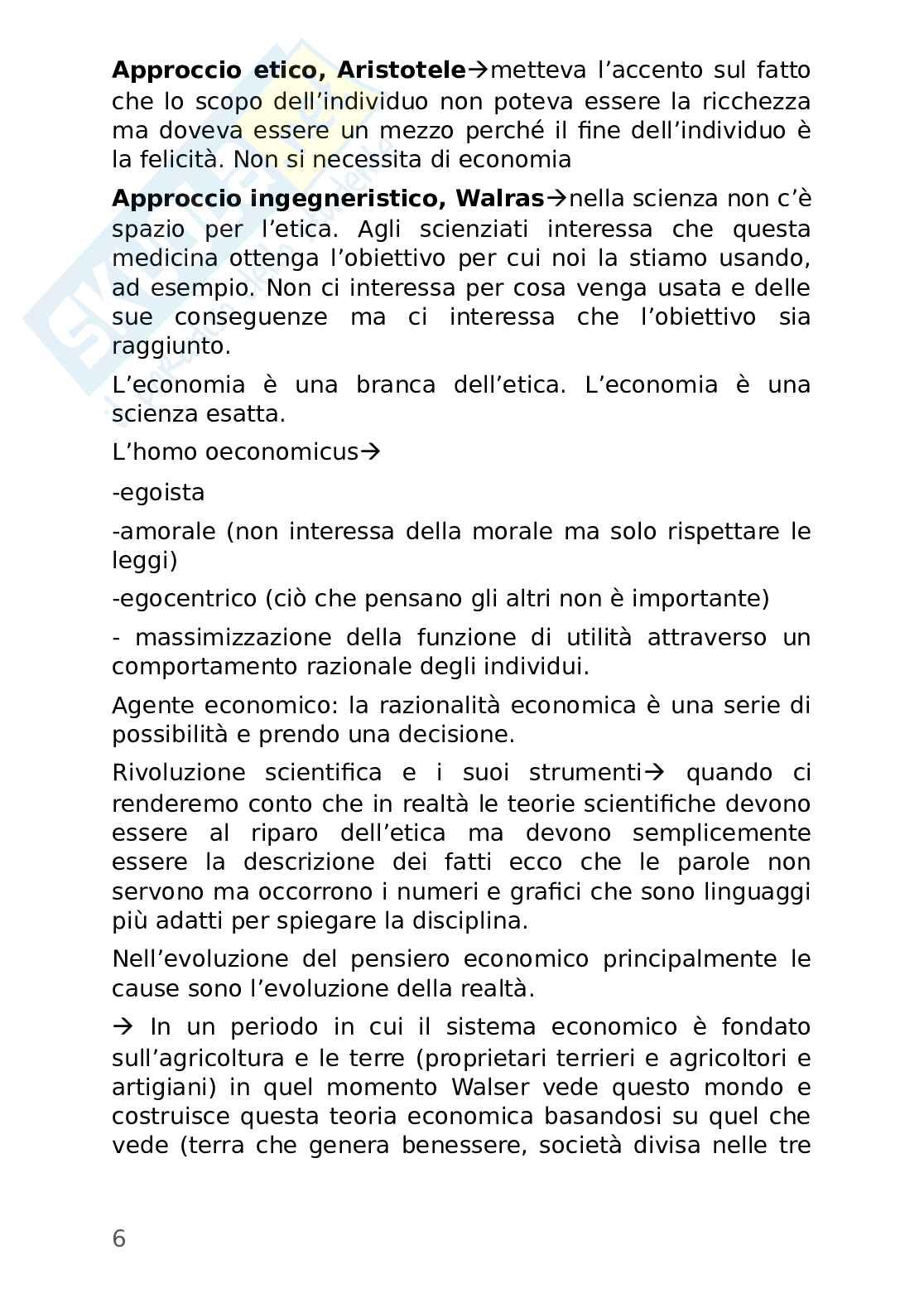 Pensiero economico nella storia delle idee e dei fatti Pag. 6