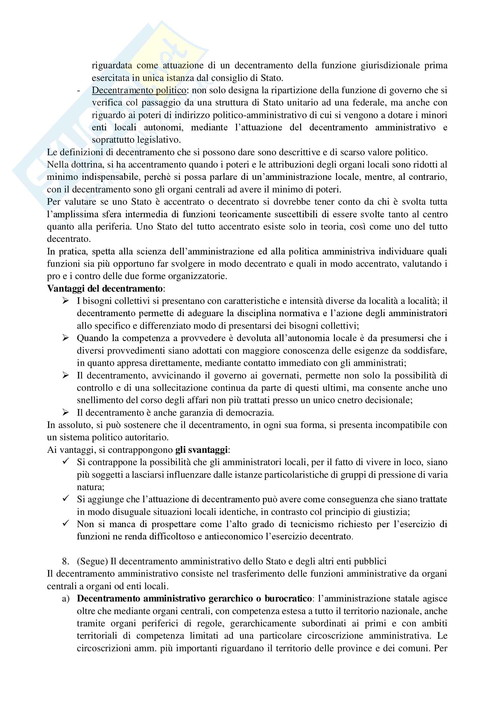 Riassunto esame diritto regionale e degli enti locali, Prof.ssa Specchia, libro consigliato Diritto degli enti locali, 14edizione (2014), Staderini, Caretti e Milazzo Pag. 6