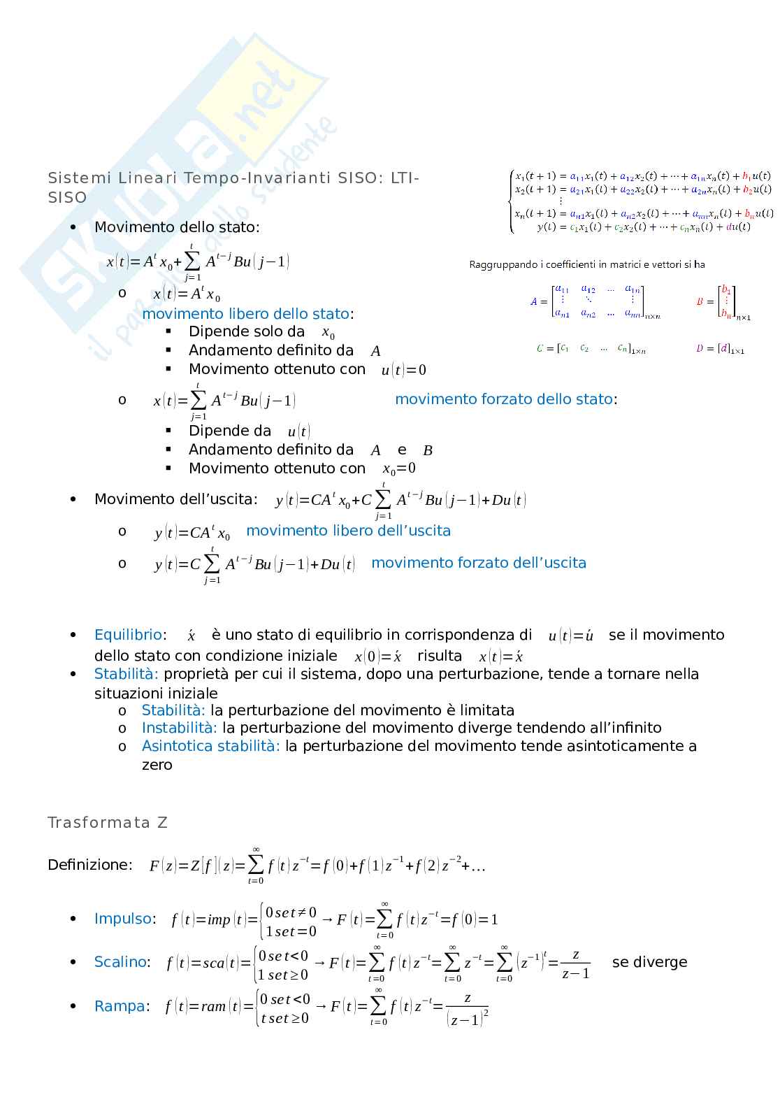 Automatica, teoria Pag. 2