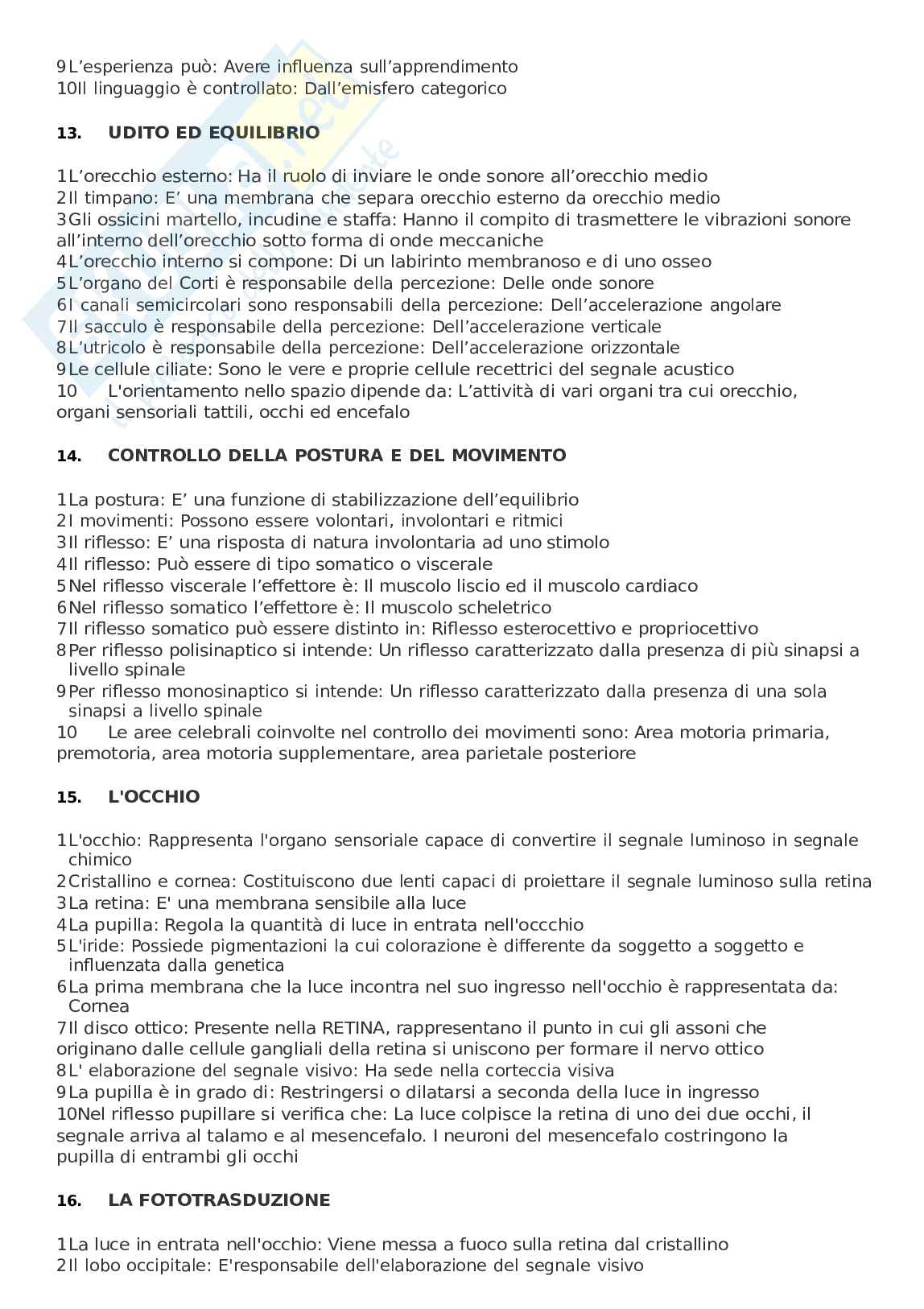 Domande e risposte Fisiologia umana, aggiornato e completo. In ordine + Extra Pag. 6