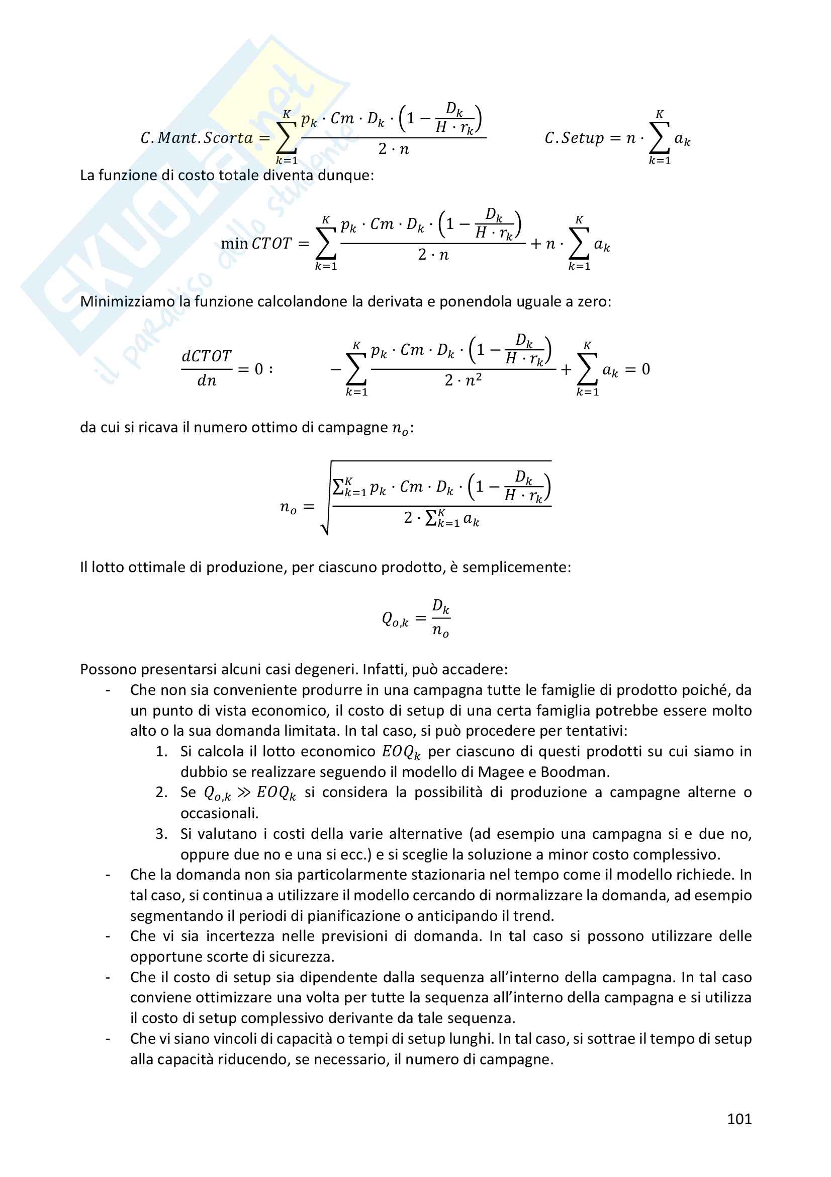 Nozioni per l'esame di Gestione dei Sistemi Logistici e Produttivi Pag. 101