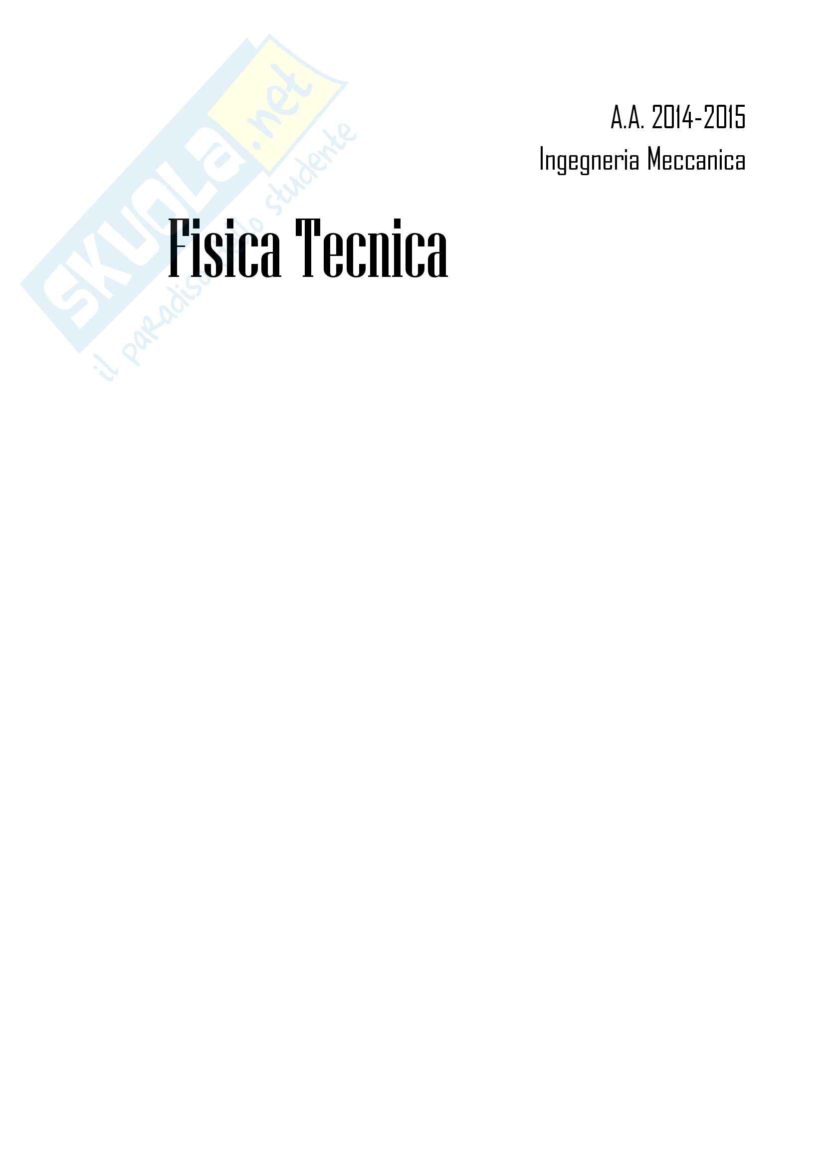 Lezioni, Fisica Tecnica Pag. 1