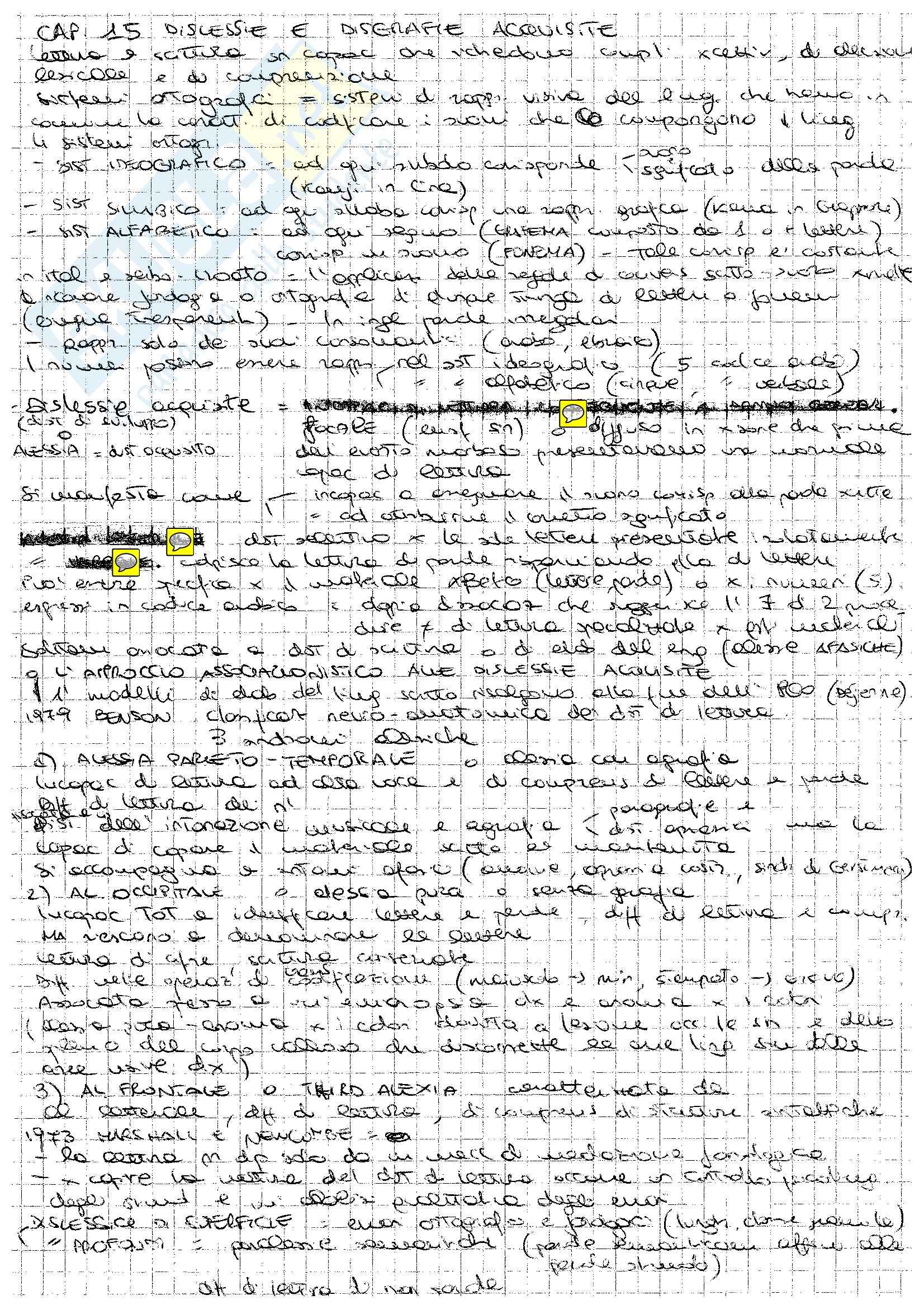 Neuropsicologia - Dislessie e disgrafie acquisite Pag. 1