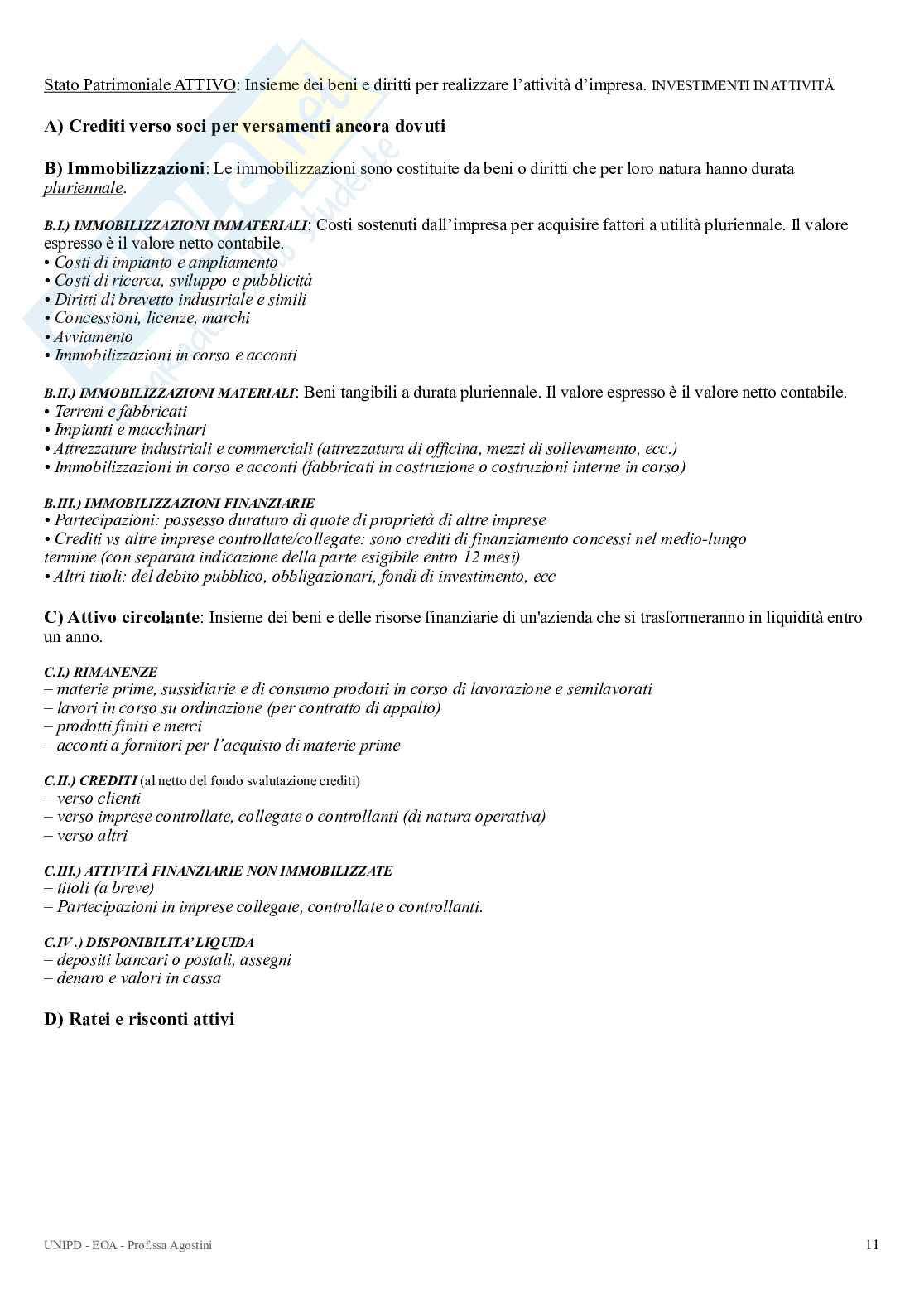 Economia e organizzazione aziendale: contabilità analitica e bilancio Pag. 11