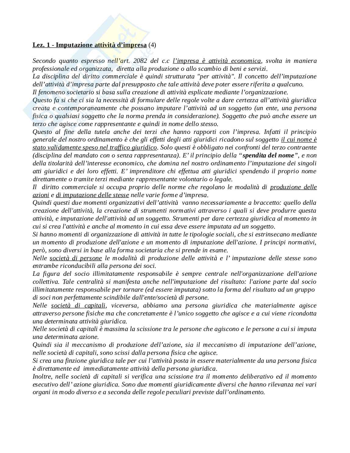 Diritto commerciale e del commercio internazionale Pag. 2