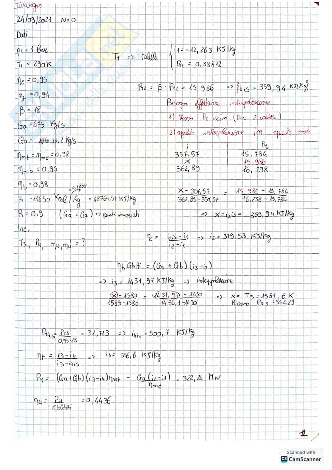 Raccolta esercizi Sistemi energetici e macchine a fluido I - Seconda parte Pag. 1