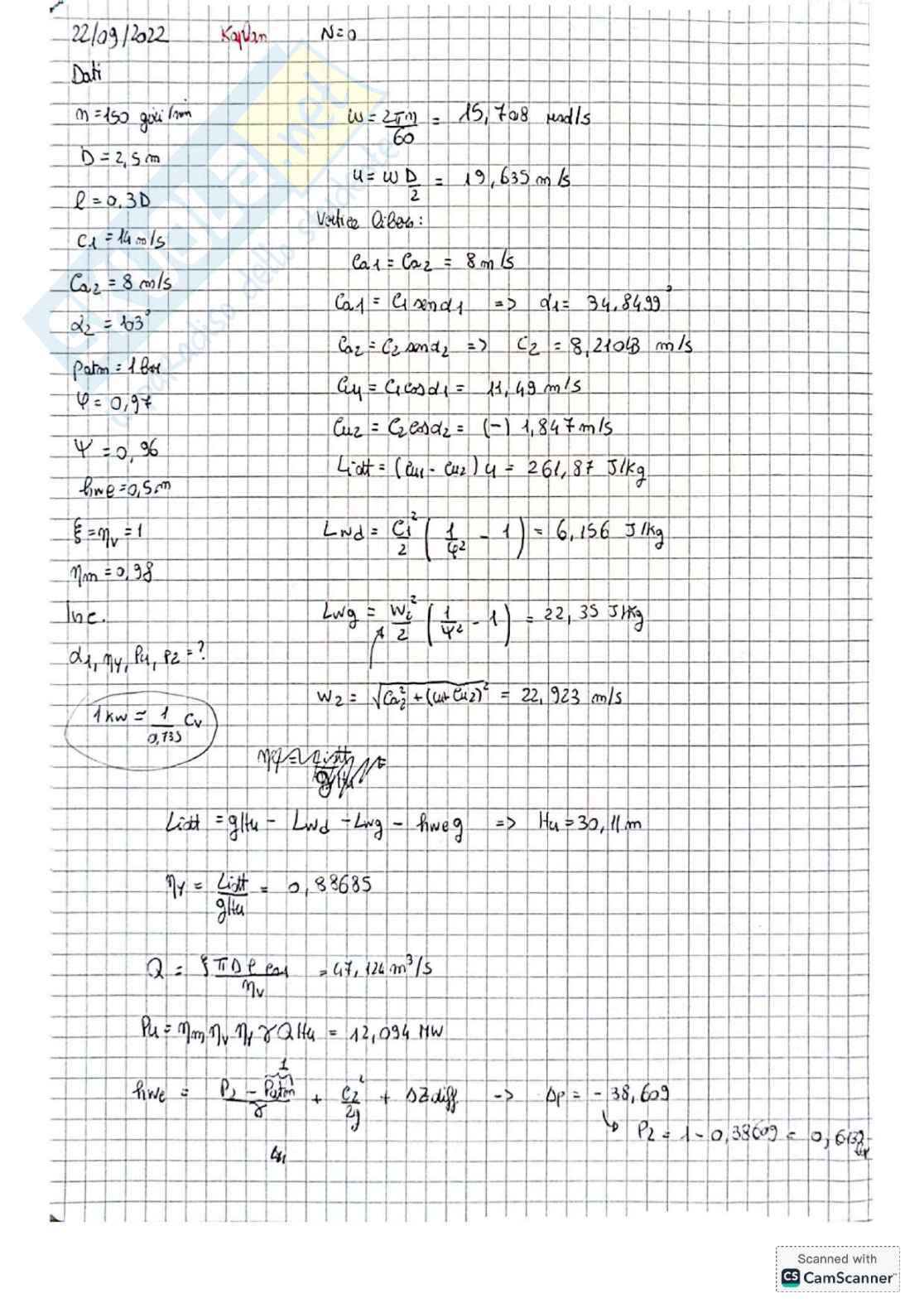 Raccolta esercizi Sistemi energetici e macchine a fluido I - Seconda parte Pag. 26