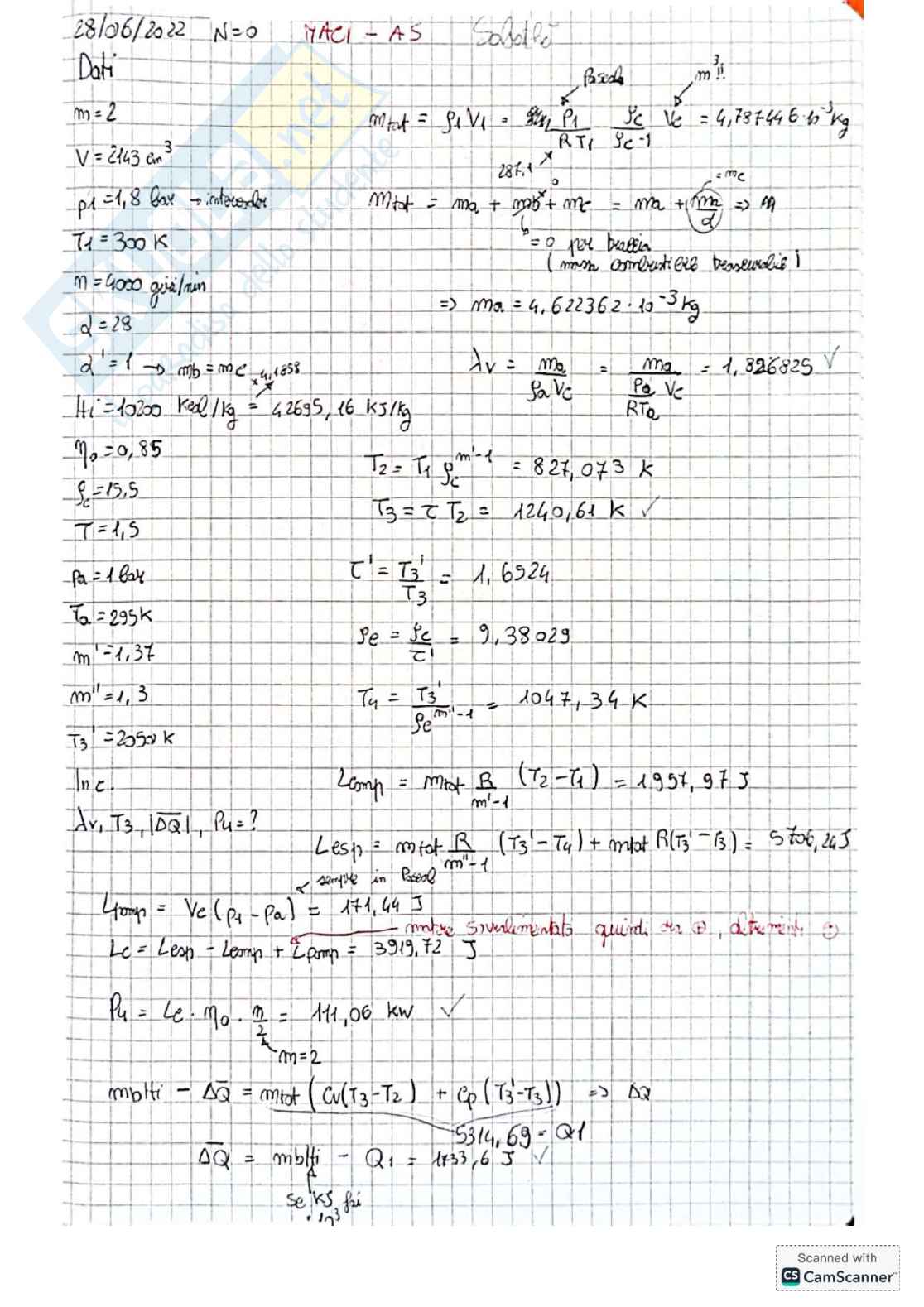 Raccolta esercizi Sistemi energetici e macchine a fluido I - Seconda parte Pag. 41