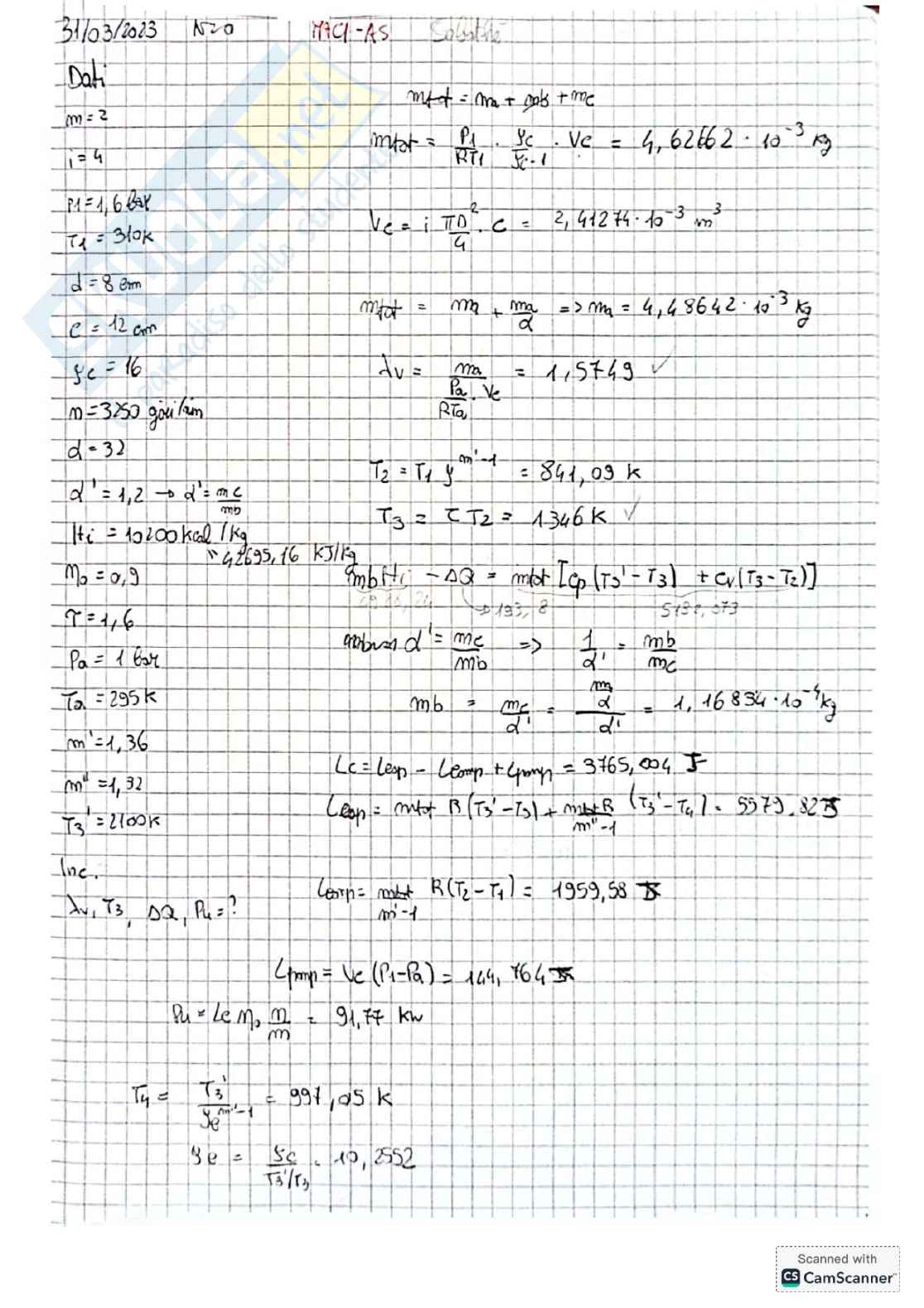 Raccolta esercizi Sistemi energetici e macchine a fluido I - Seconda parte Pag. 51