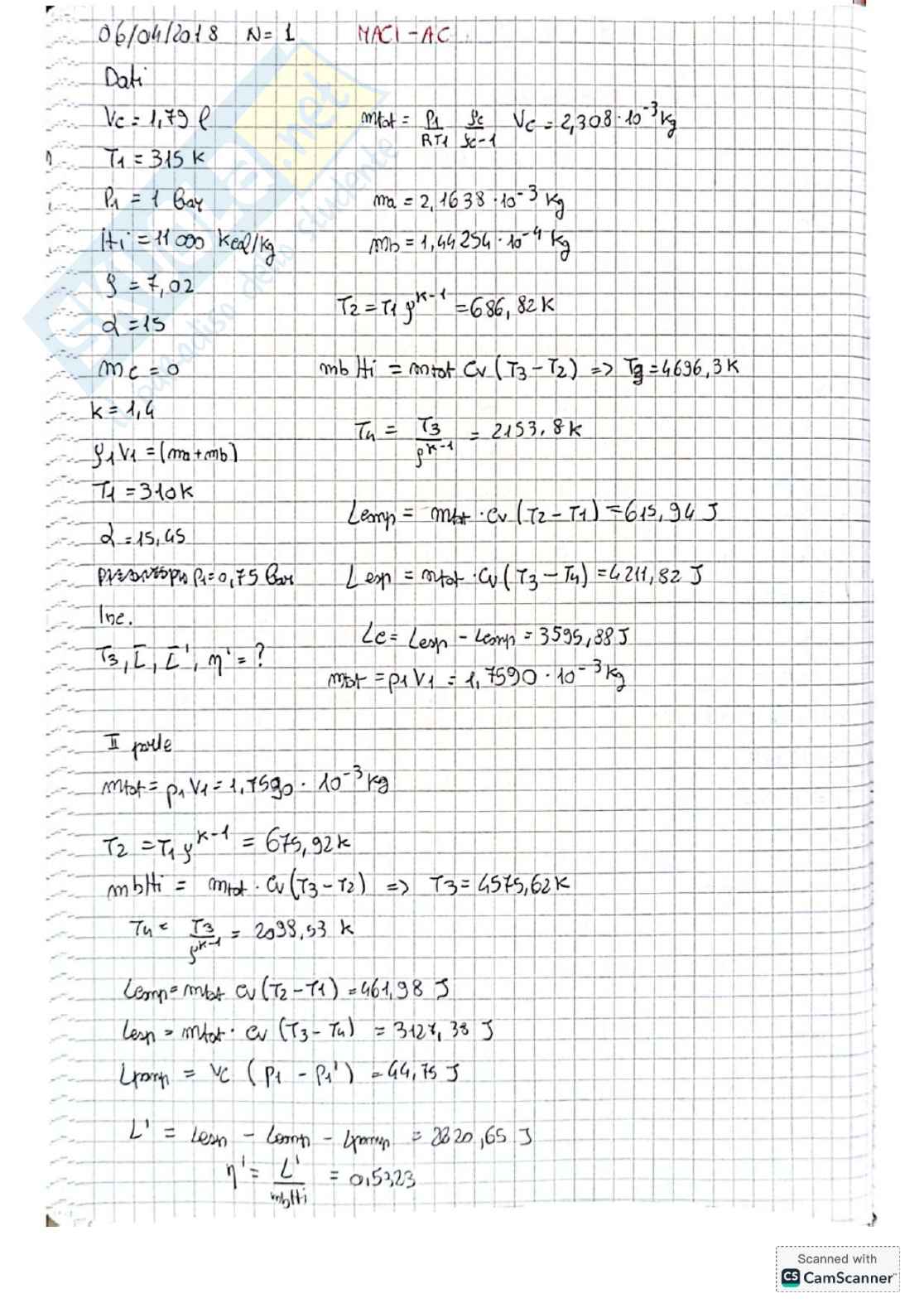 Raccolta esercizi Sistemi energetici e macchine a fluido I - Seconda parte Pag. 56