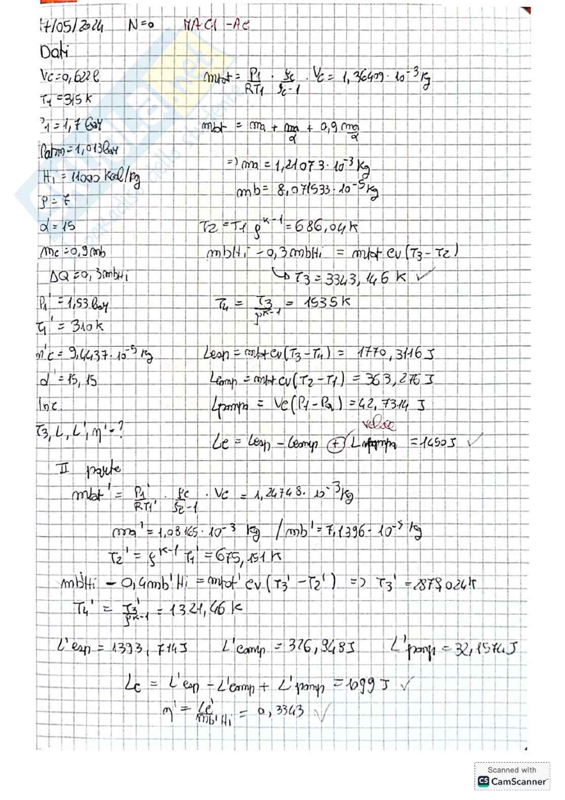 Raccolta esercizi Sistemi energetici e macchine a fluido I - Seconda parte Pag. 61