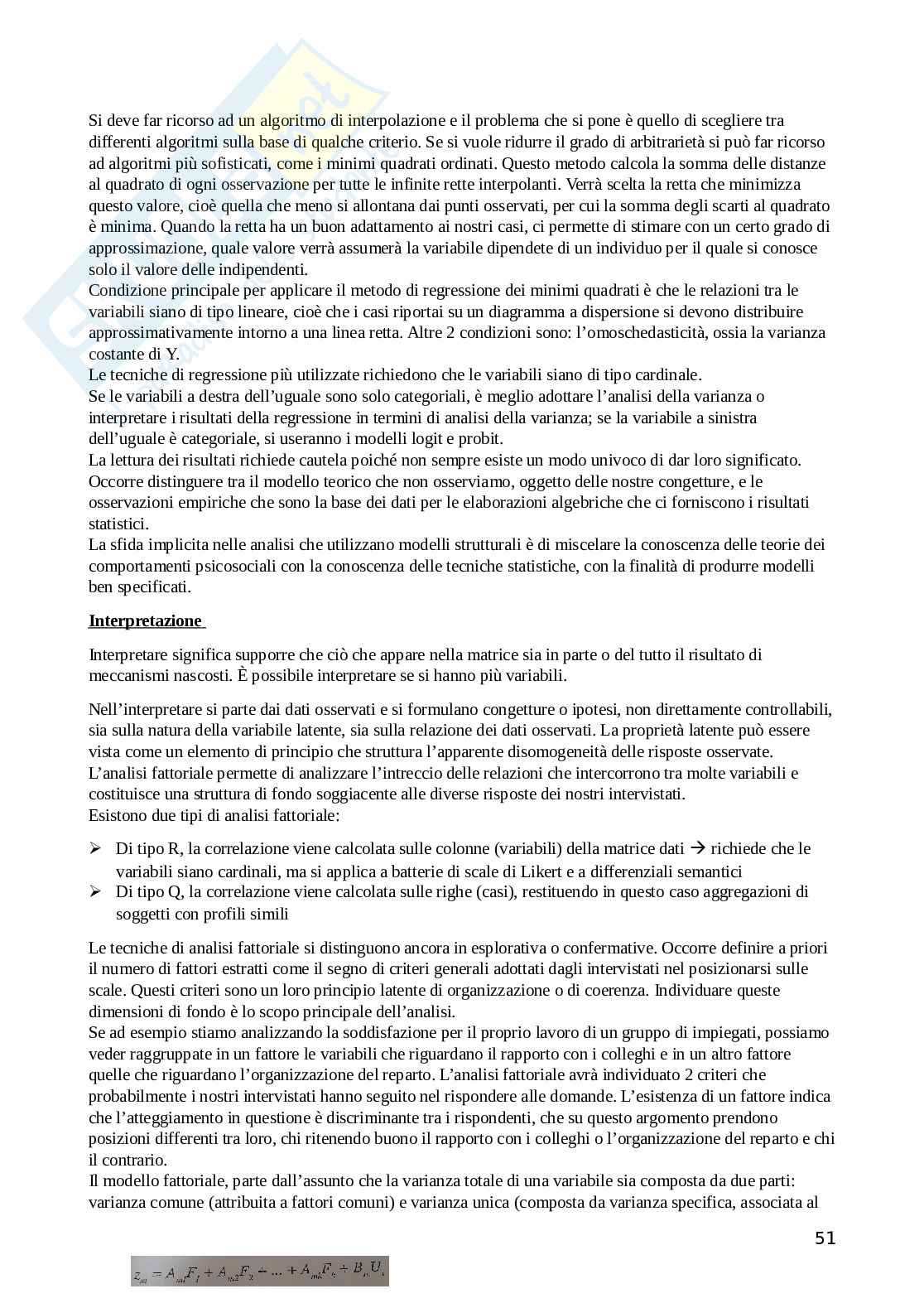 Metodologia della ricerca quantitativa Pag. 51