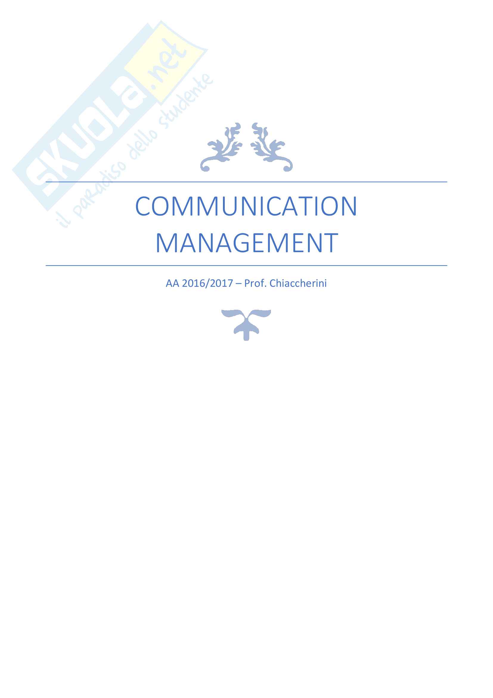 Communication management Pag. 1