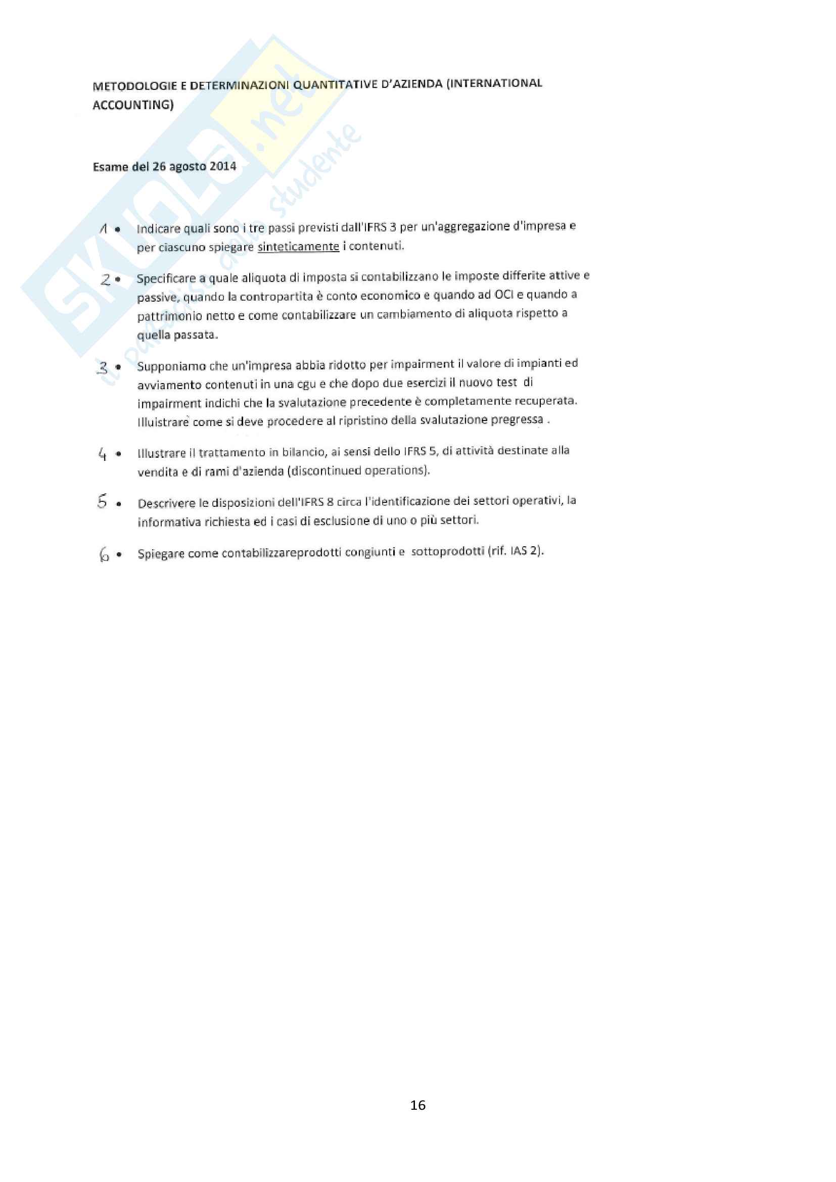 International Accounting + tema esami anni precedenti Pag. 16