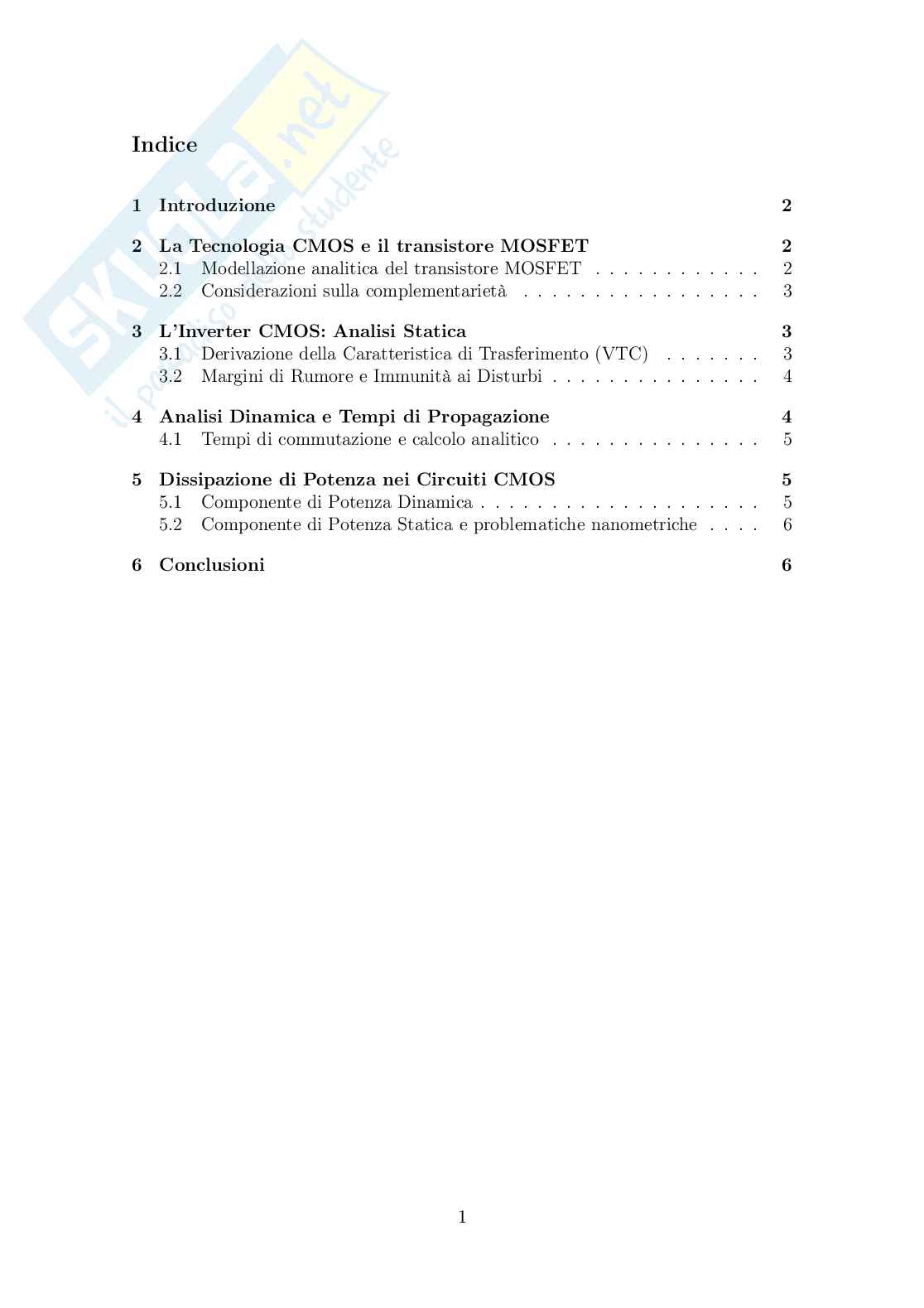 Analsi e modellazione della tecnologia CMOS: il ruolo fondamentale dell'inverter Pag. 2