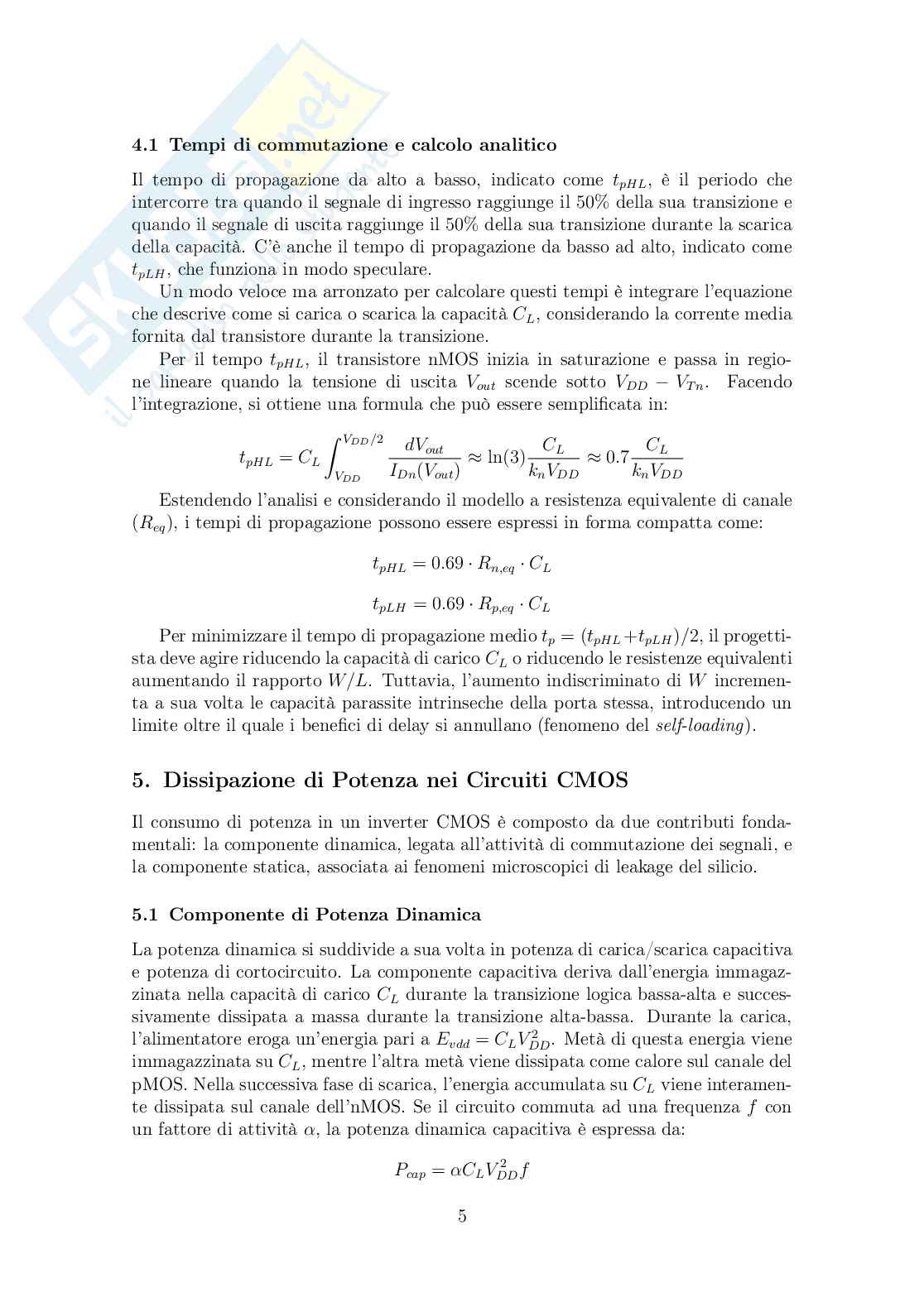 Analsi e modellazione della tecnologia CMOS: il ruolo fondamentale dell'inverter Pag. 6