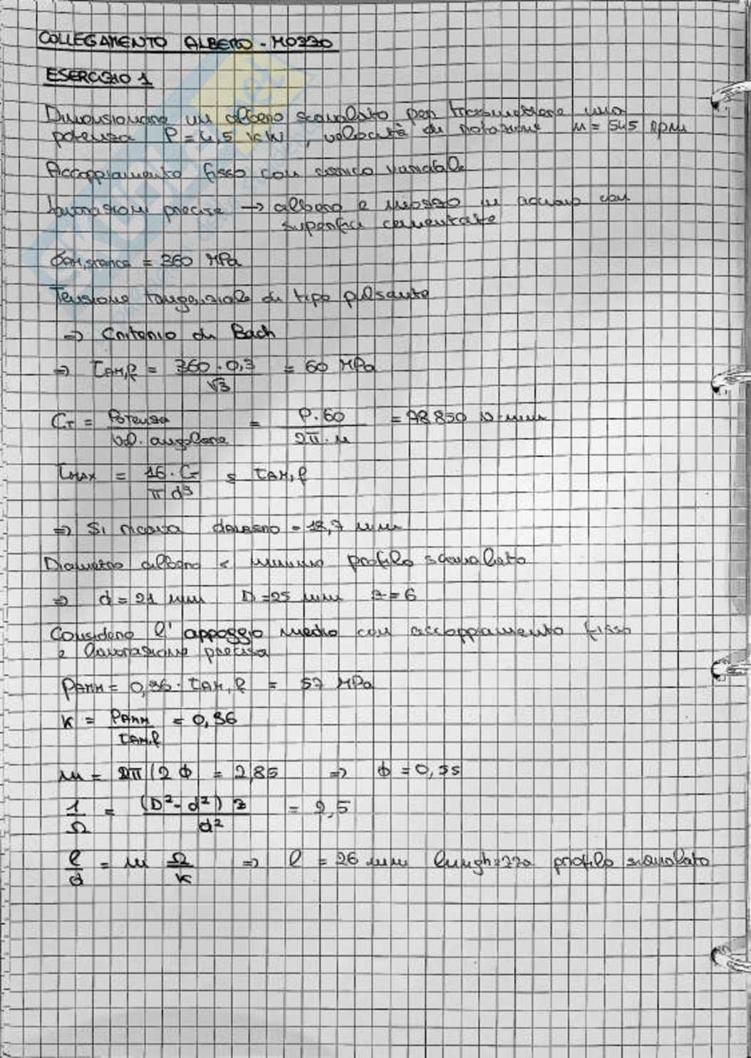Esercizi Costruzioni di macchine Pag. 36