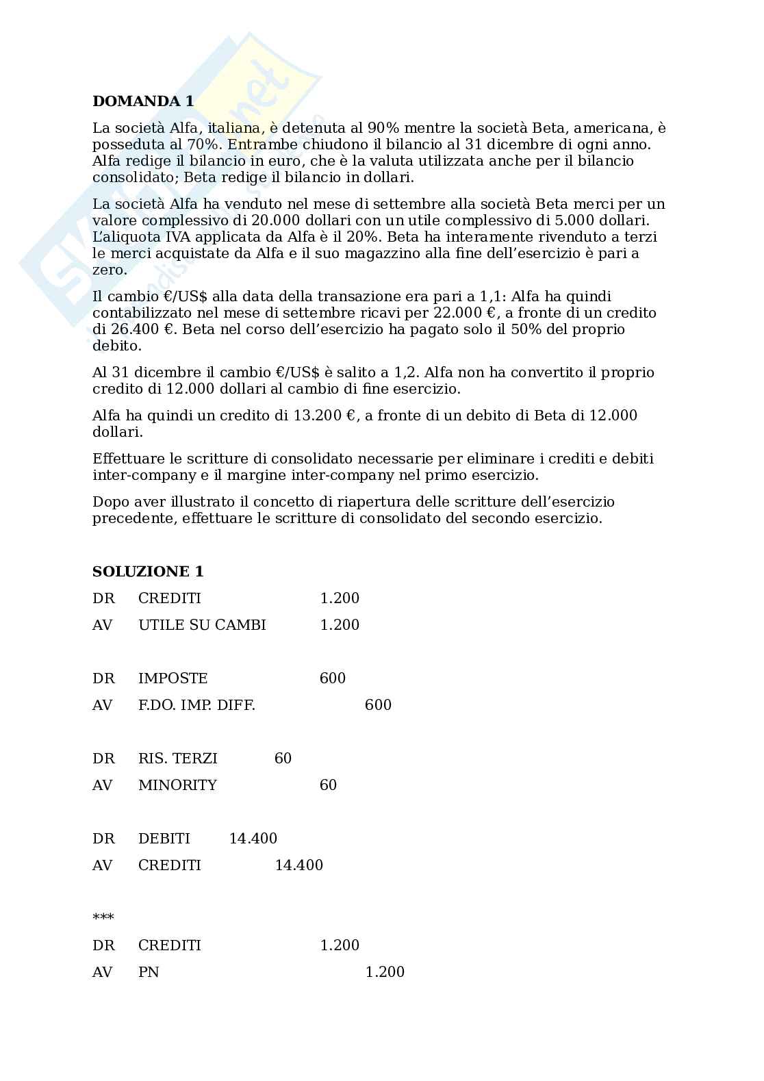 Esercitazioni Analisi di bilancio Pag. 1