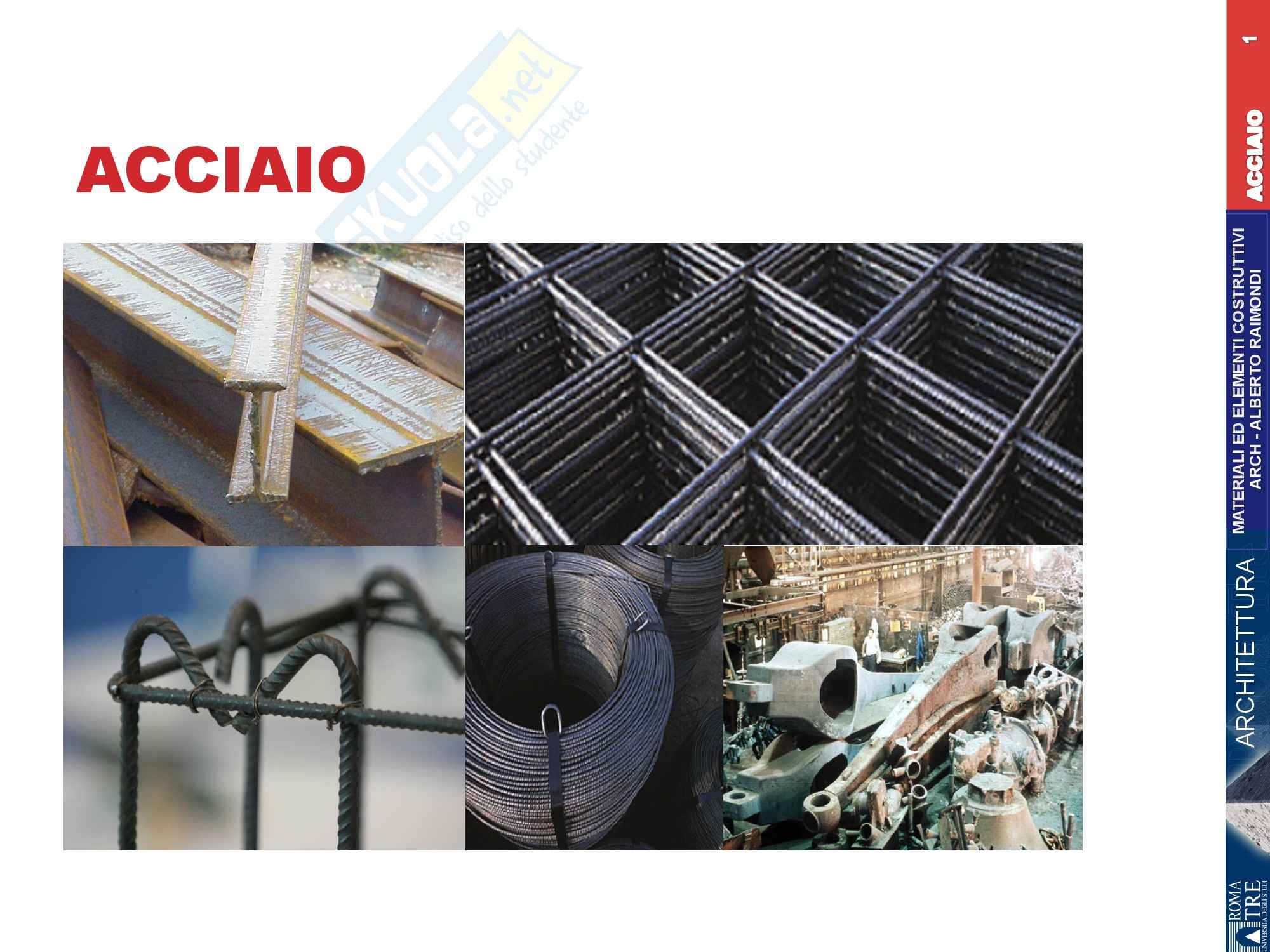 Acciaio, Materiali e elementi costruttivi Pag. 1