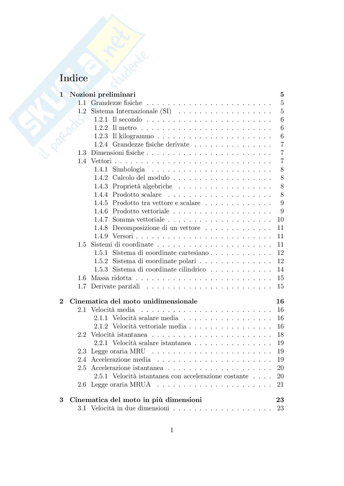 Appunti di Fisica I (Meccanica)  Pag. 2