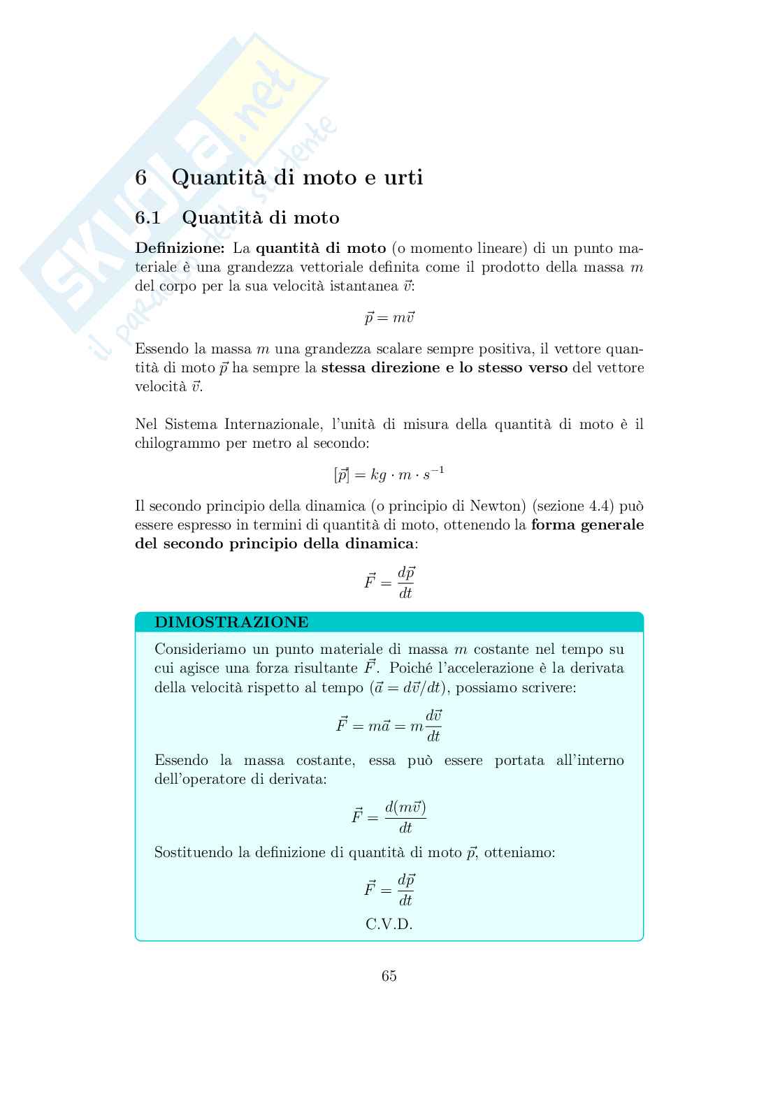 Appunti di Fisica I (Meccanica)  Pag. 66