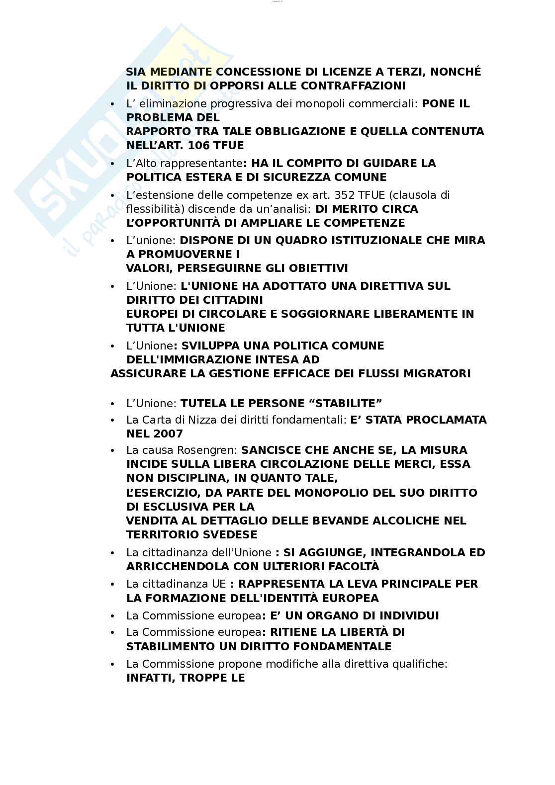 Paniere esame Diritto comunitario  Pag. 16