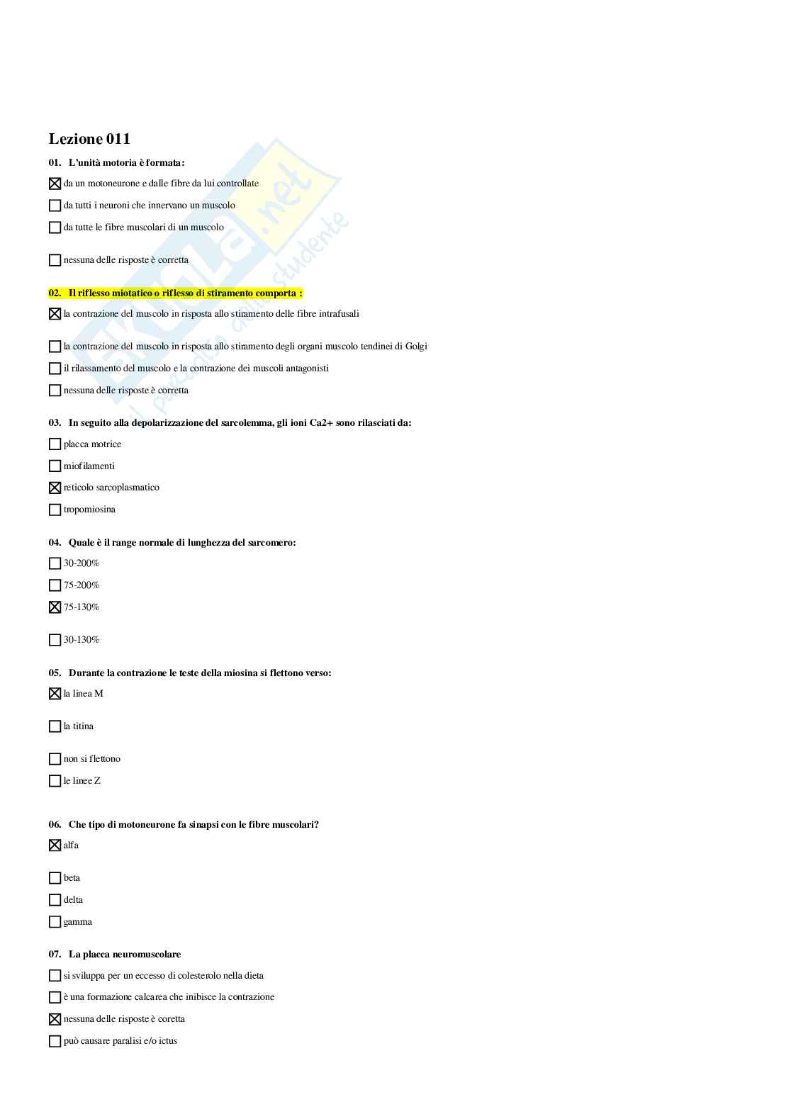 Paniere Anatomia umana - Risposte multiple - aggiornato (2026) Pag. 11