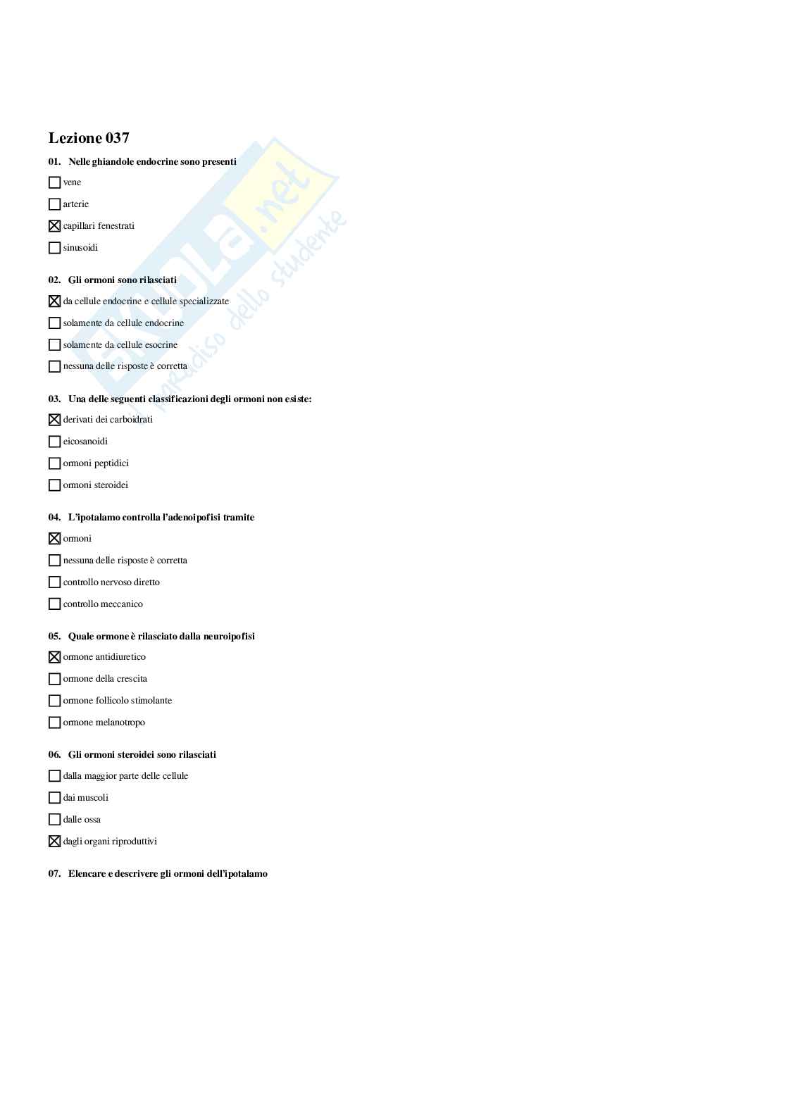 Paniere Anatomia umana - Risposte multiple - aggiornato (2026) Pag. 31