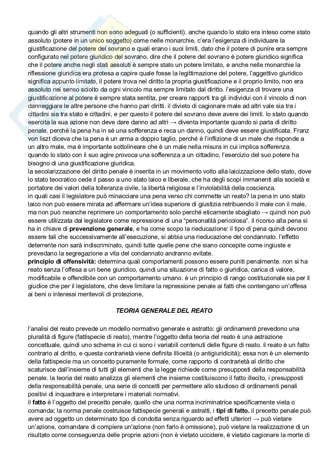 Riassunto esame Diritto penale , Prof. Dodaro Giandomenico, libro consigliato Diritto penale, Domenico Pulitanò  Pag. 2
