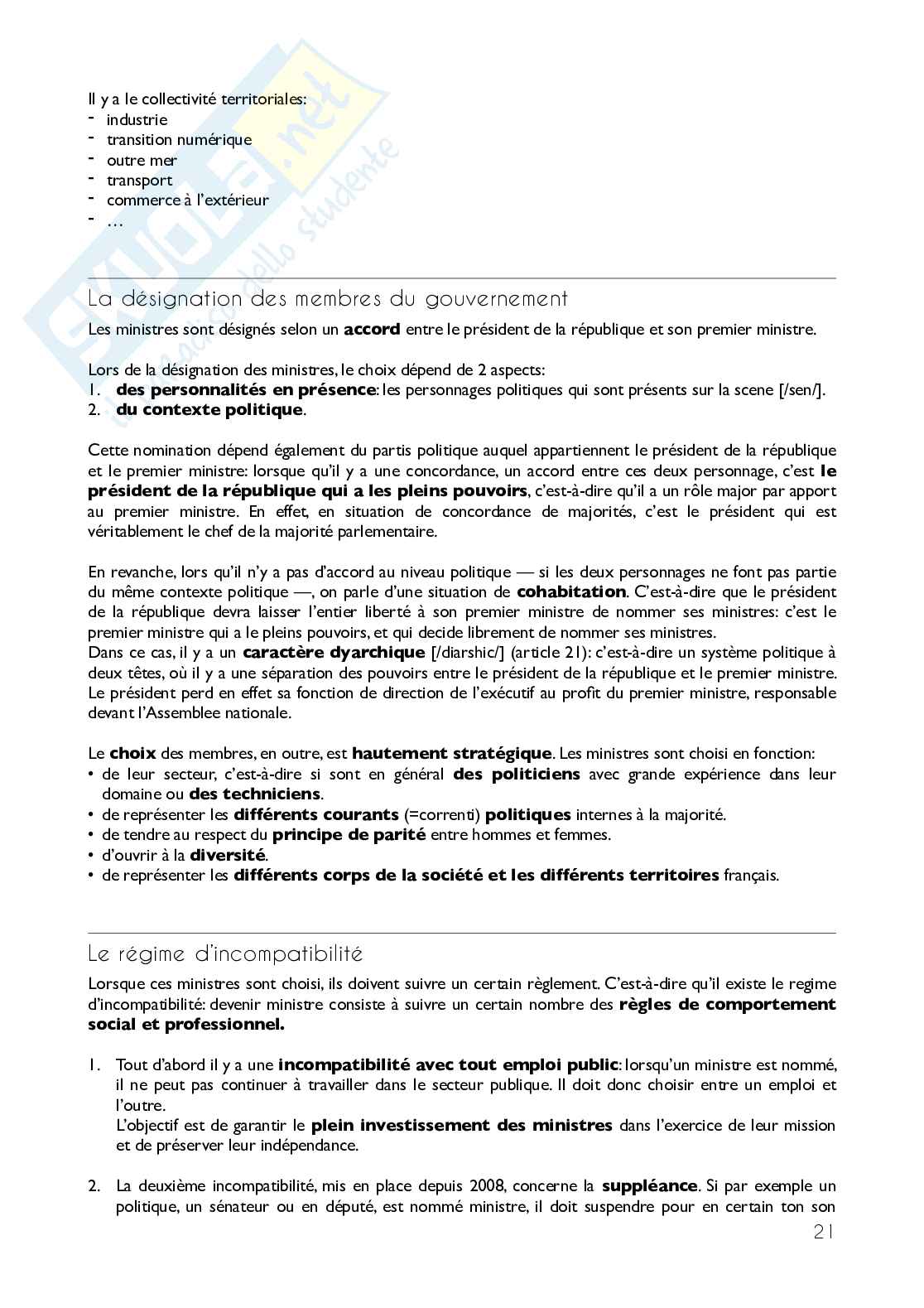 Les institutions de la France Pag. 21