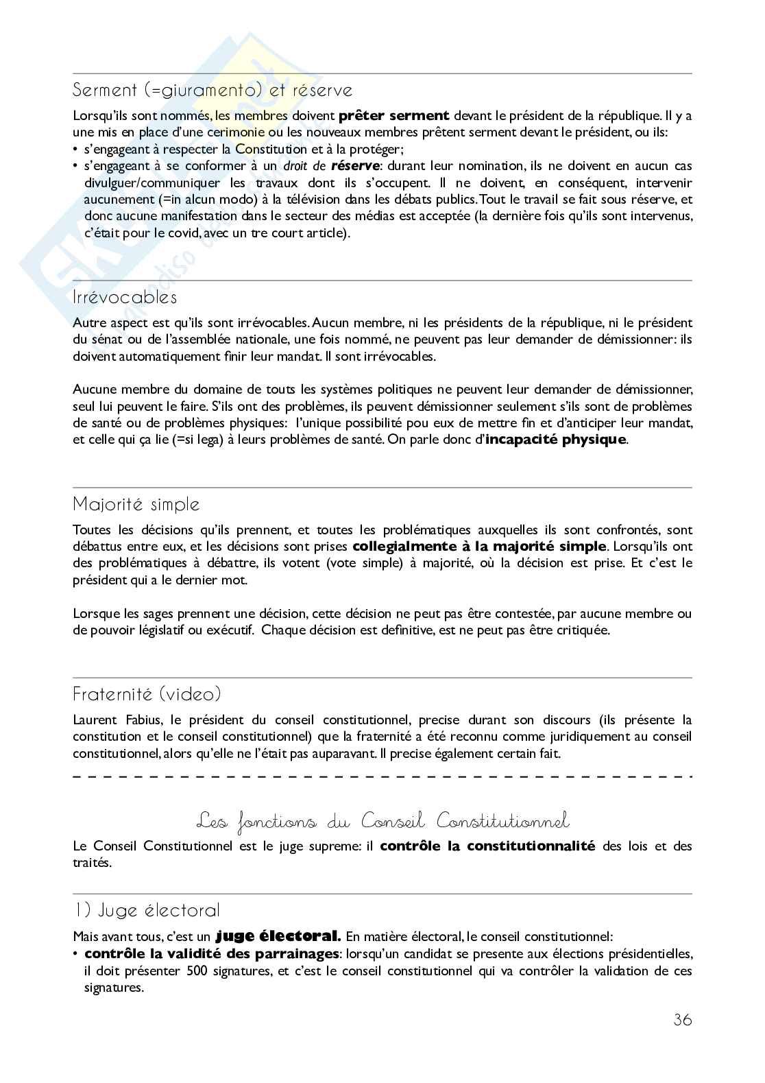 Les institutions de la France Pag. 36