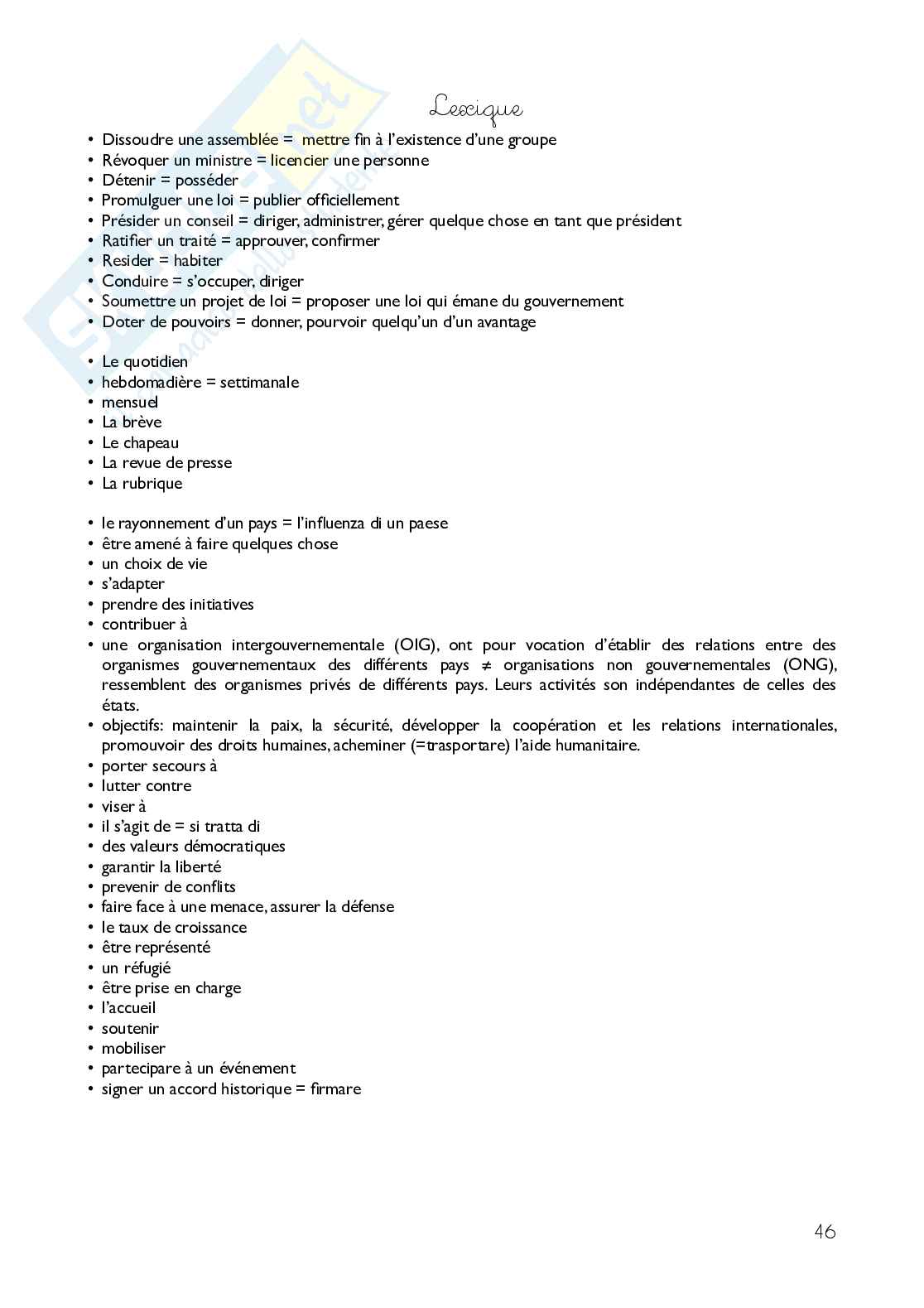 Les institutions de la France Pag. 46