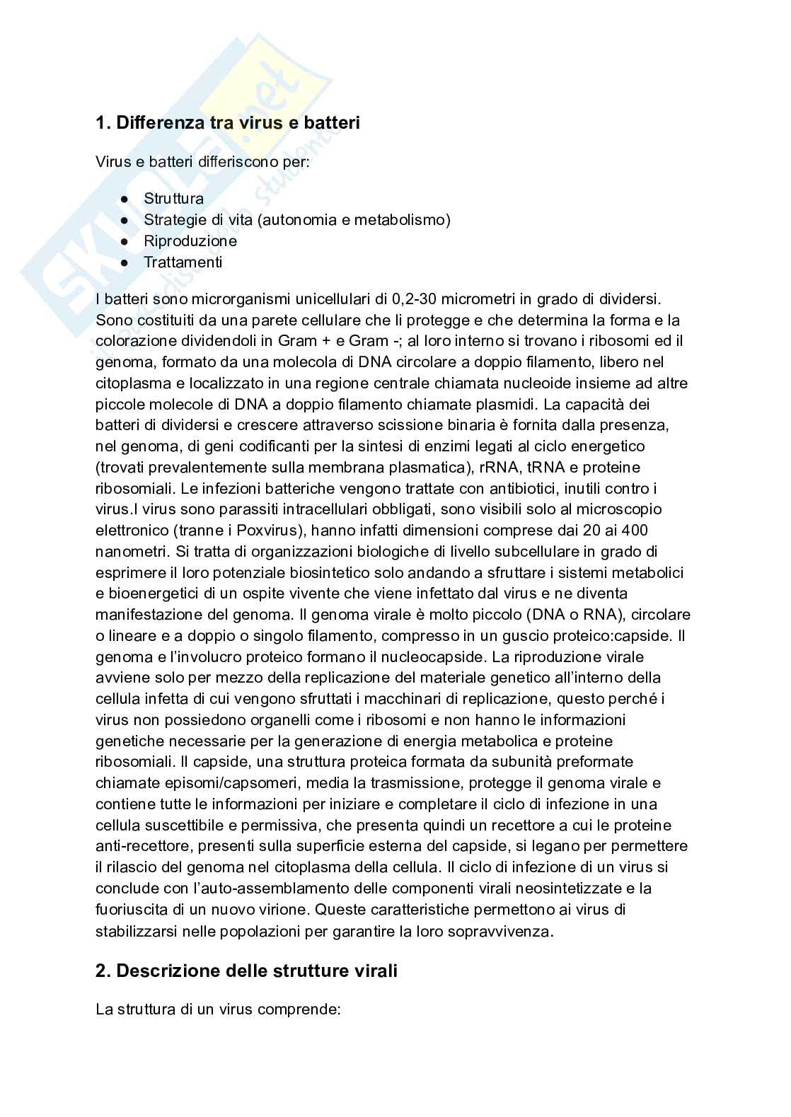 Principi di virologia - Domande Pag. 1