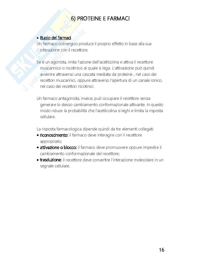 Proteine e altri bersagli dei farmaci Pag. 16